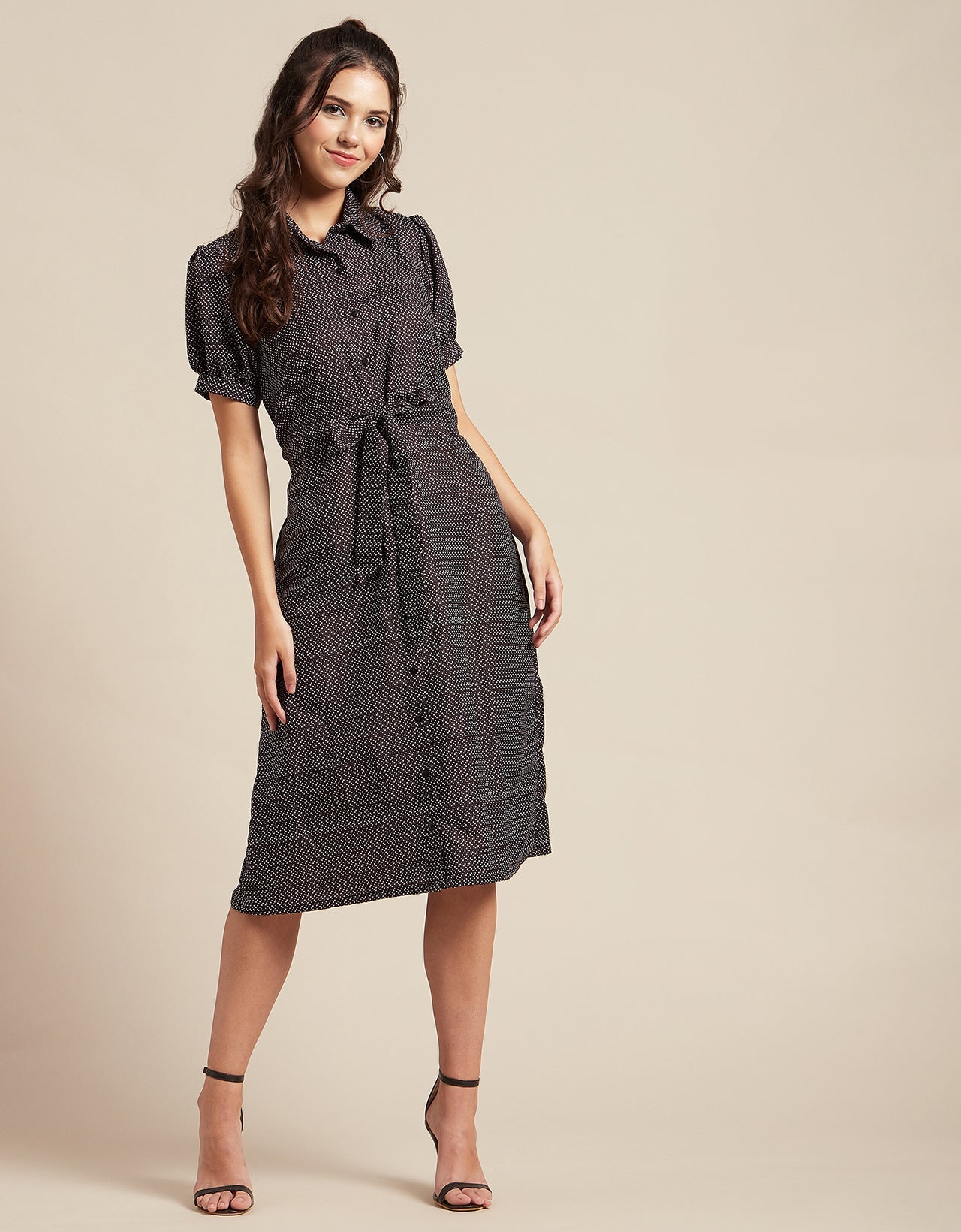 black shirt dress