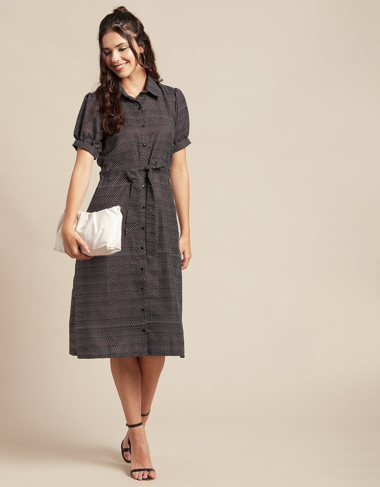Button Down Midi Shirt Dress