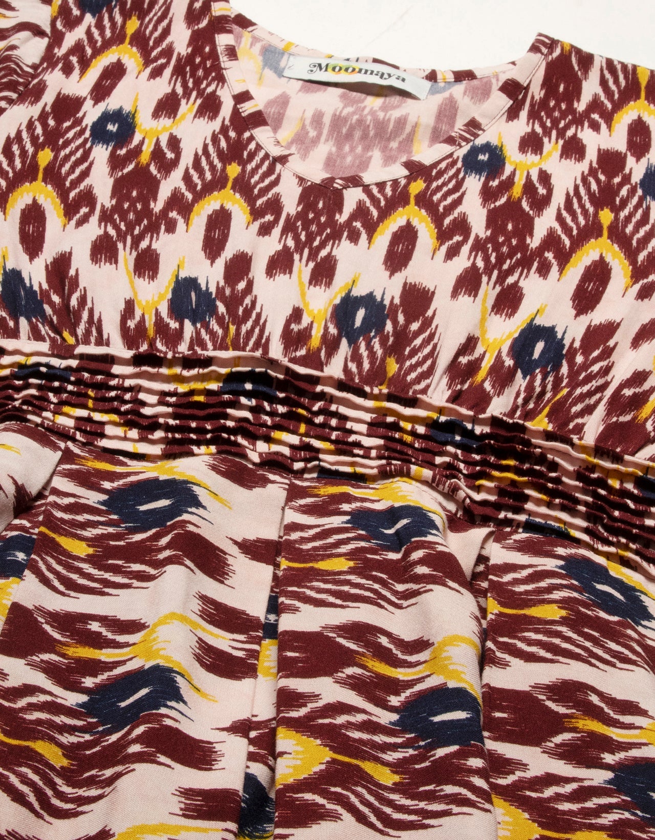 Printed Viscose Dress, Balloon Waist