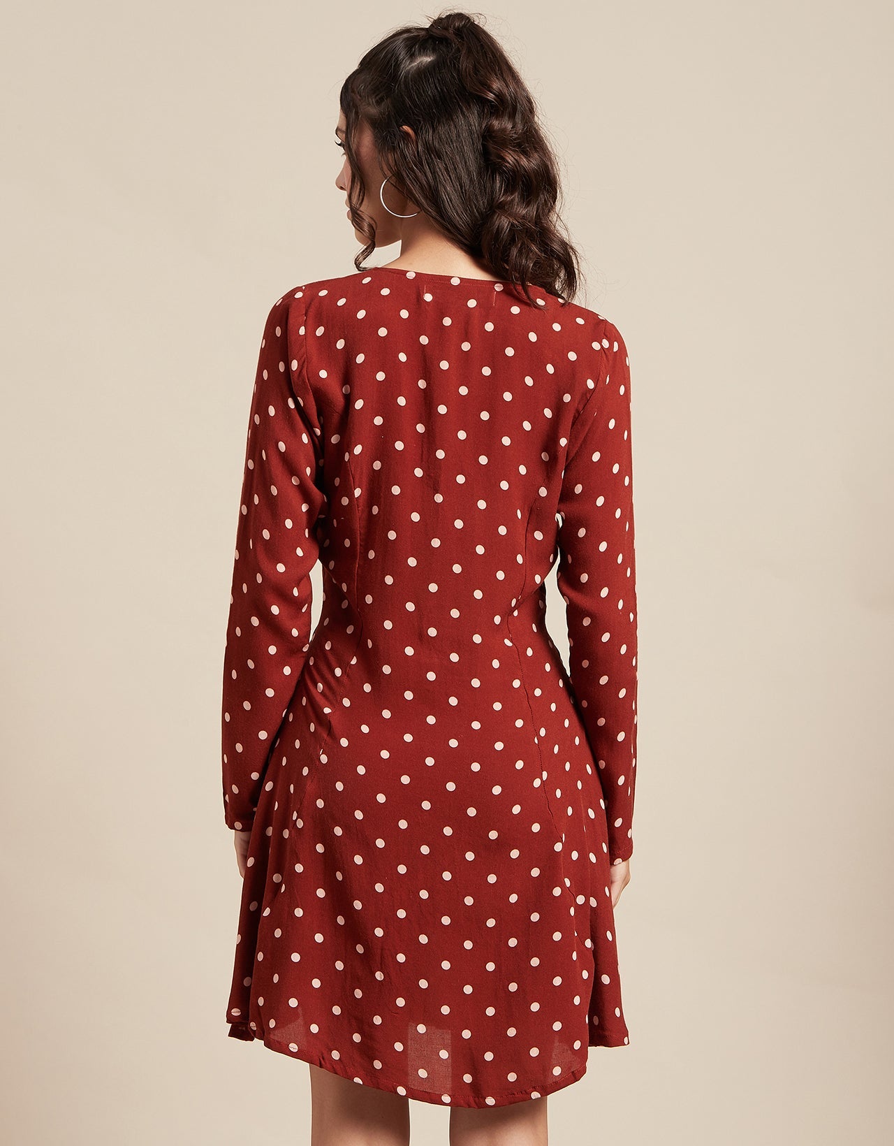 Long Sleeves Dress, Square Neck