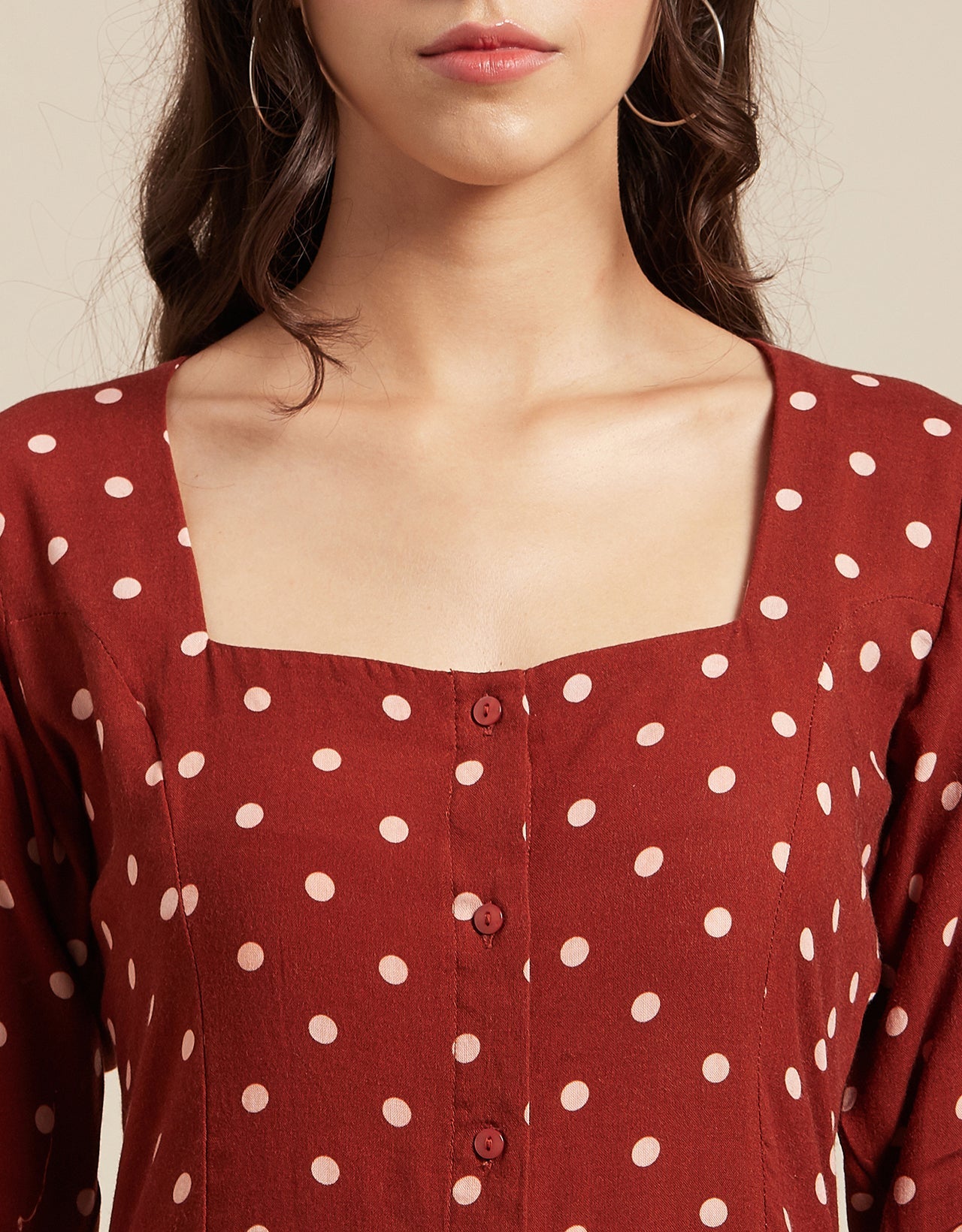 Long Sleeves Dress, Square Neck