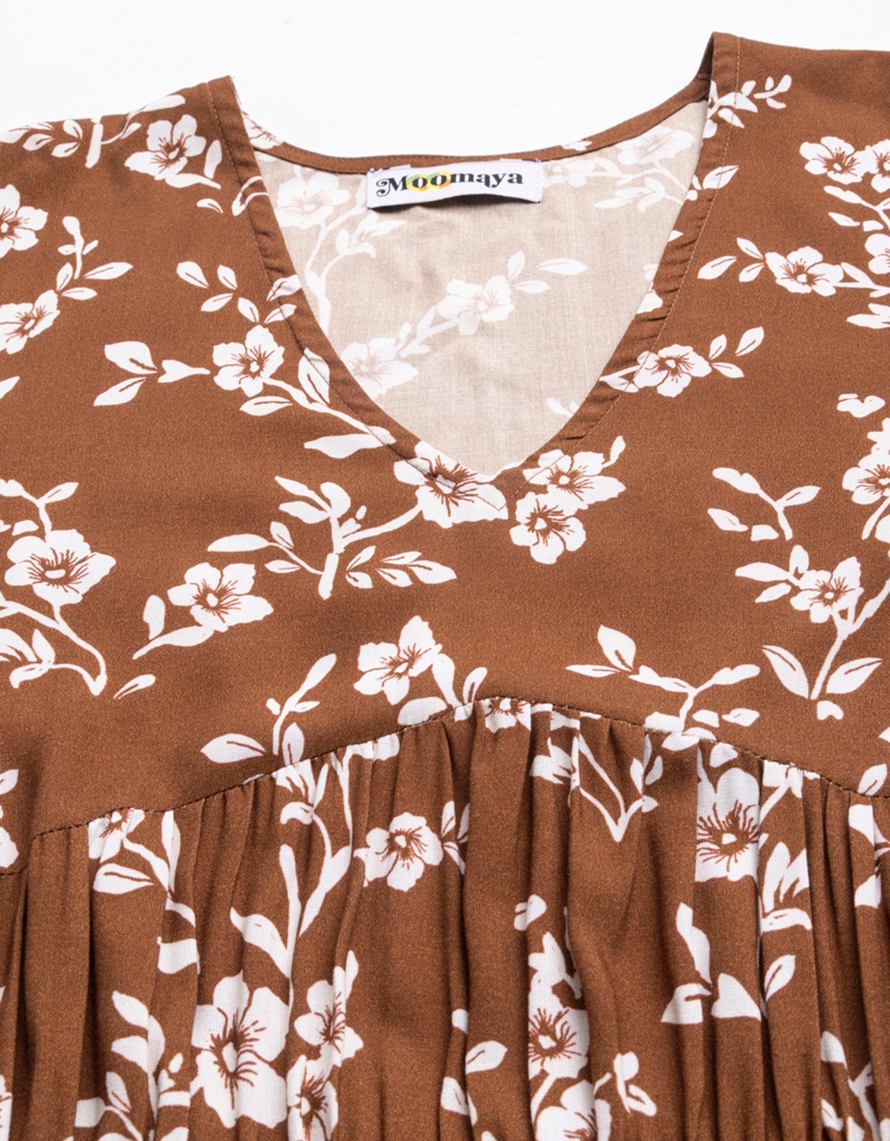 Printed Viscose Dress, Long Sleeves