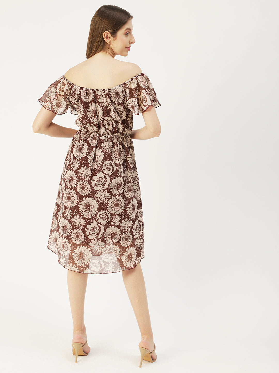 Off-Shoulder Midi Dress, Cinched