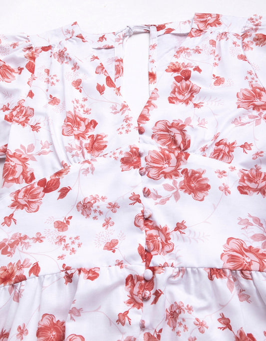 Printed Front Slit Midi Dress