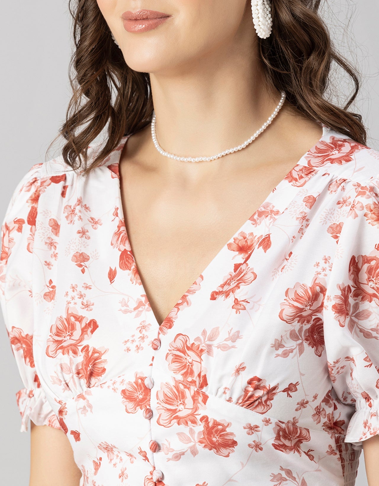 Printed Front Slit Midi Dress