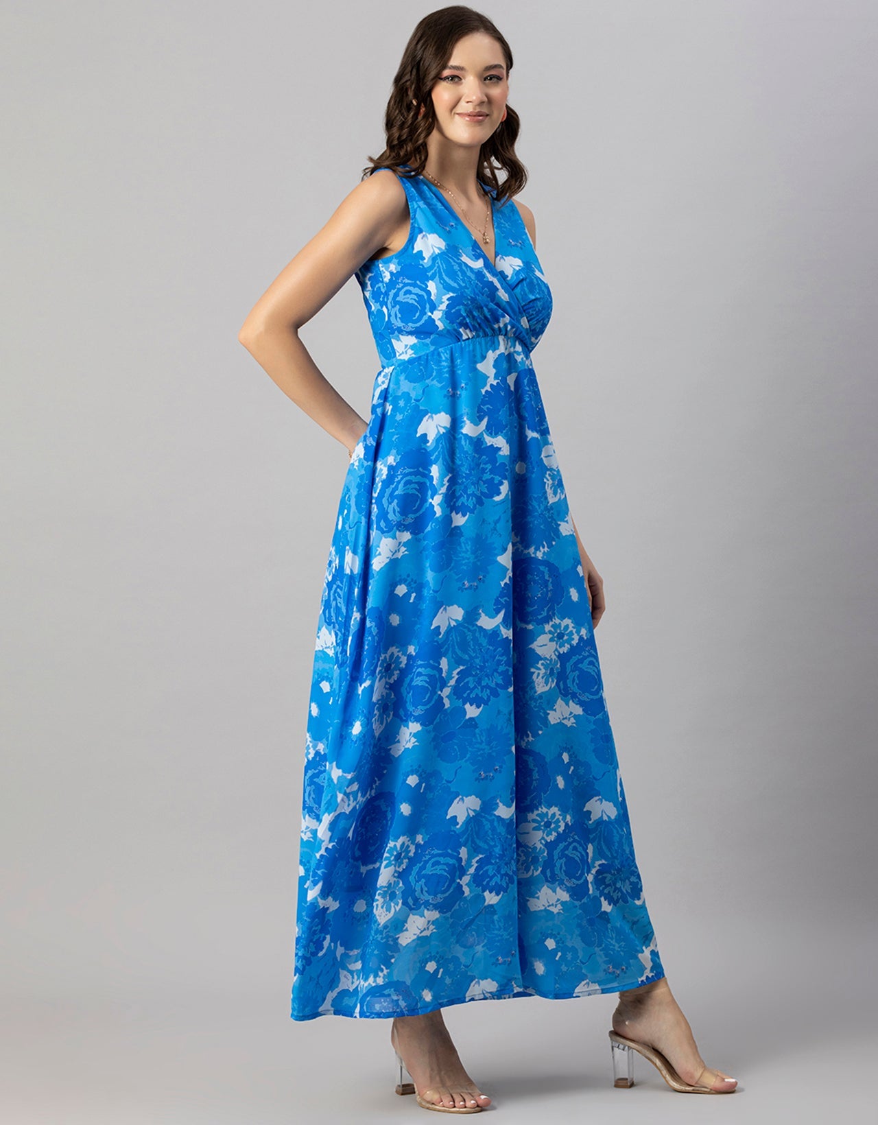 Printed Sleeveless Maxi Dress