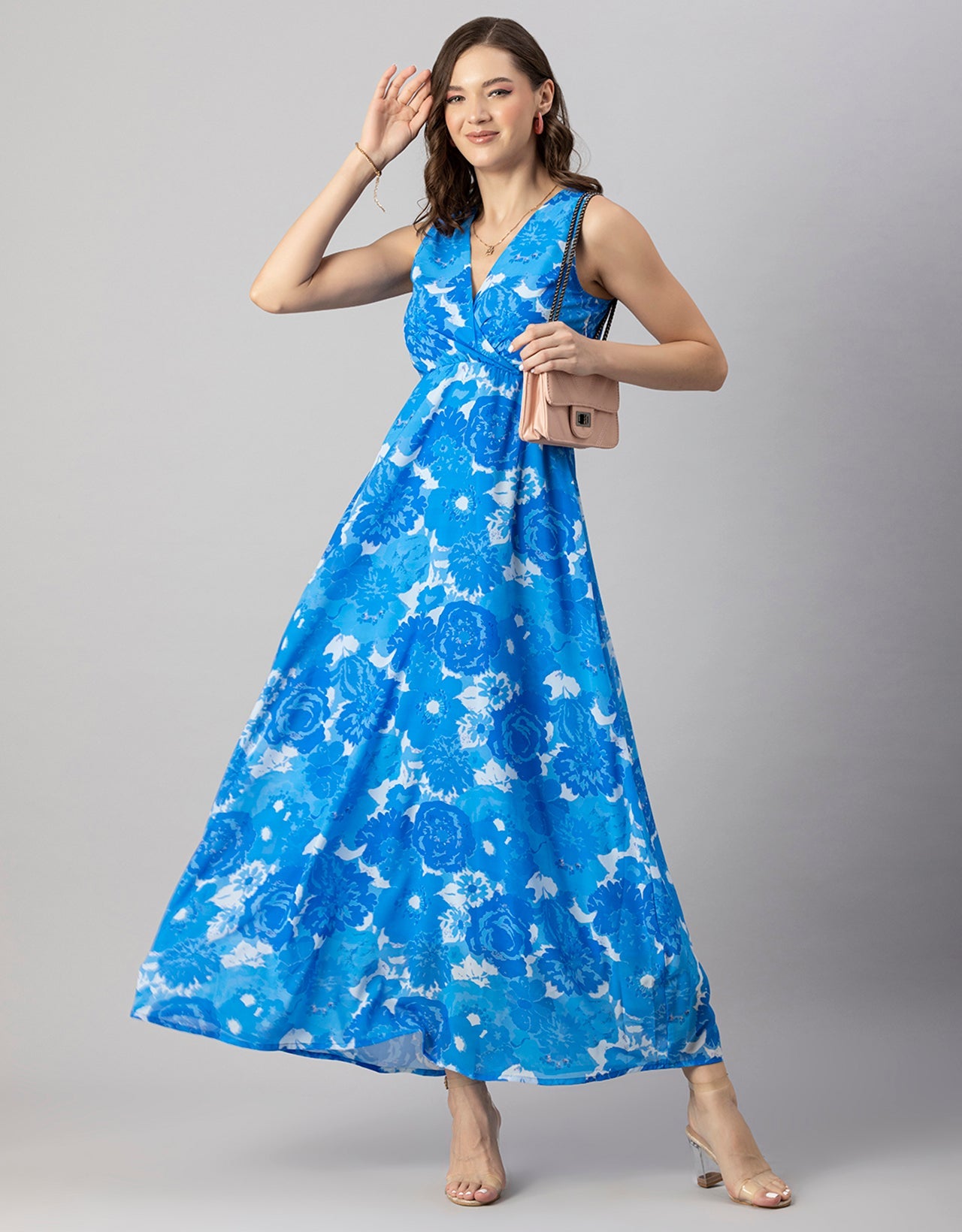 Printed Sleeveless Maxi Dress