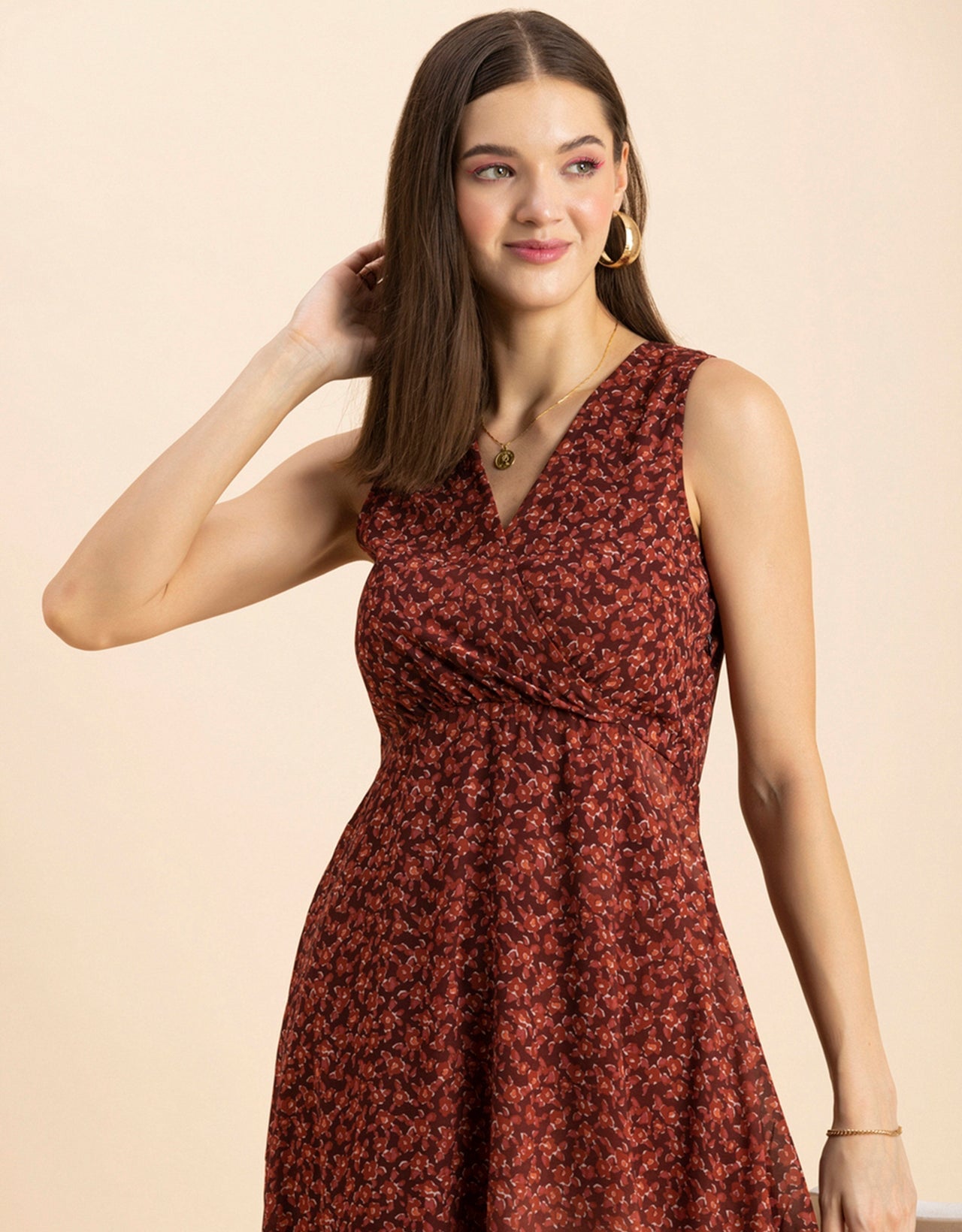 Printed Sleeveless Maxi Dress