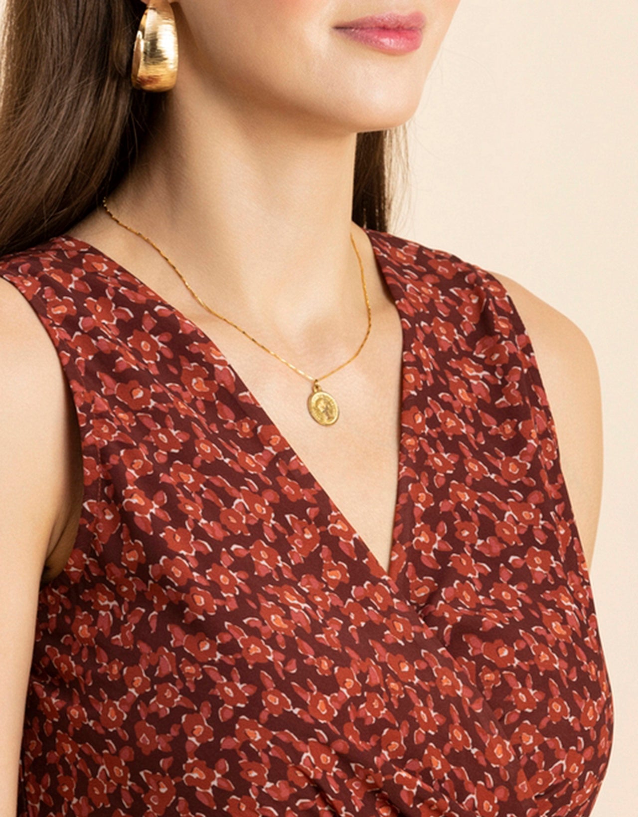 Printed Sleeveless Maxi Dress