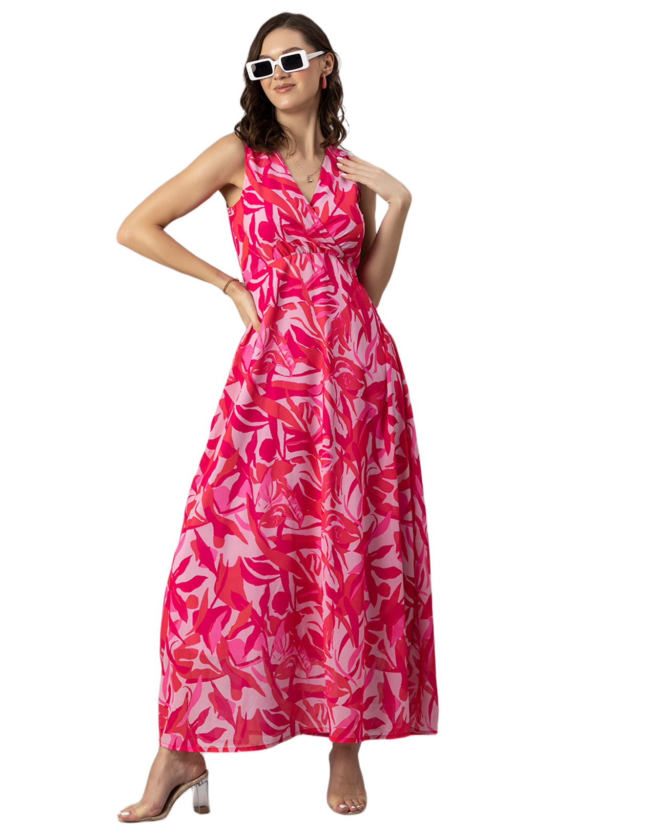 Printed Sleeveless Maxi Dress