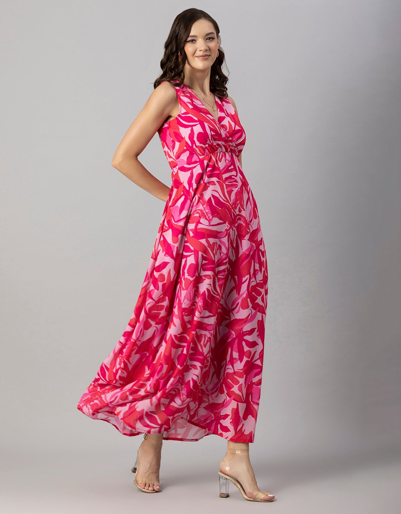 Printed Sleeveless Maxi Dress