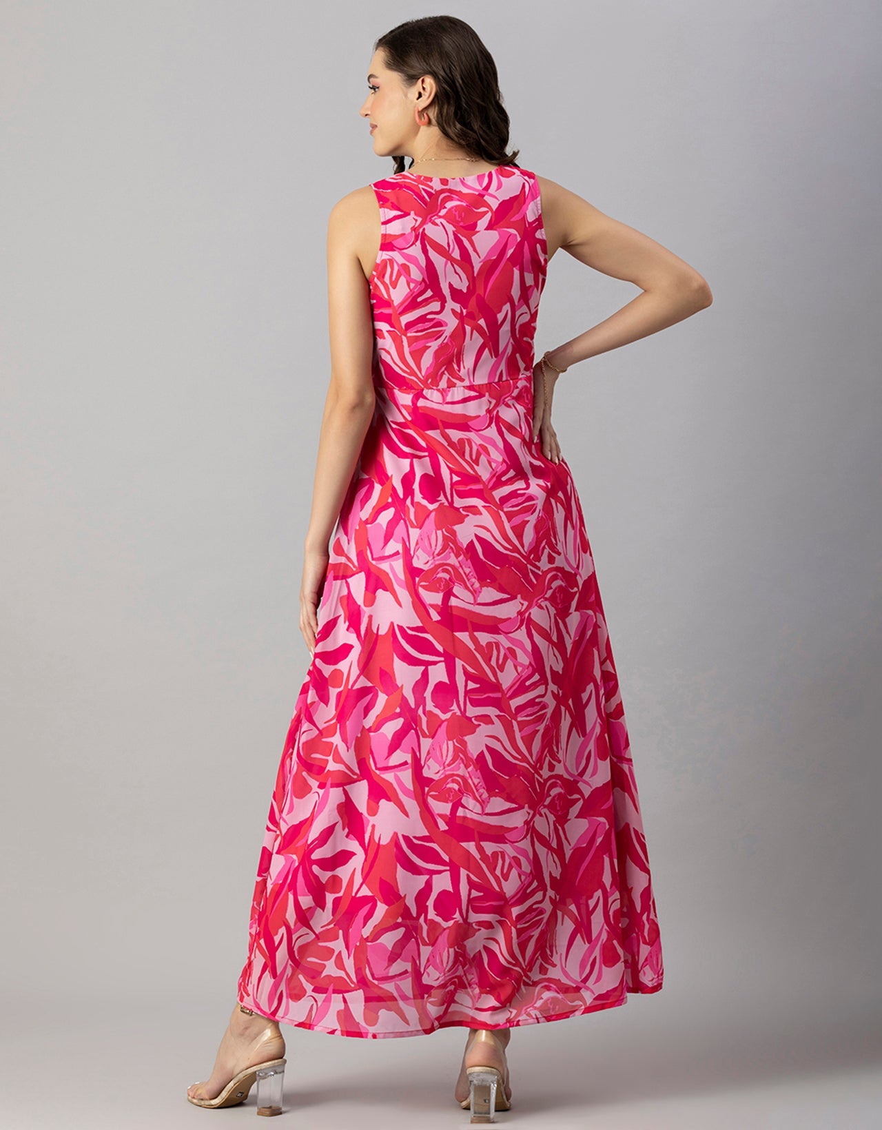 Printed Sleeveless Maxi Dress