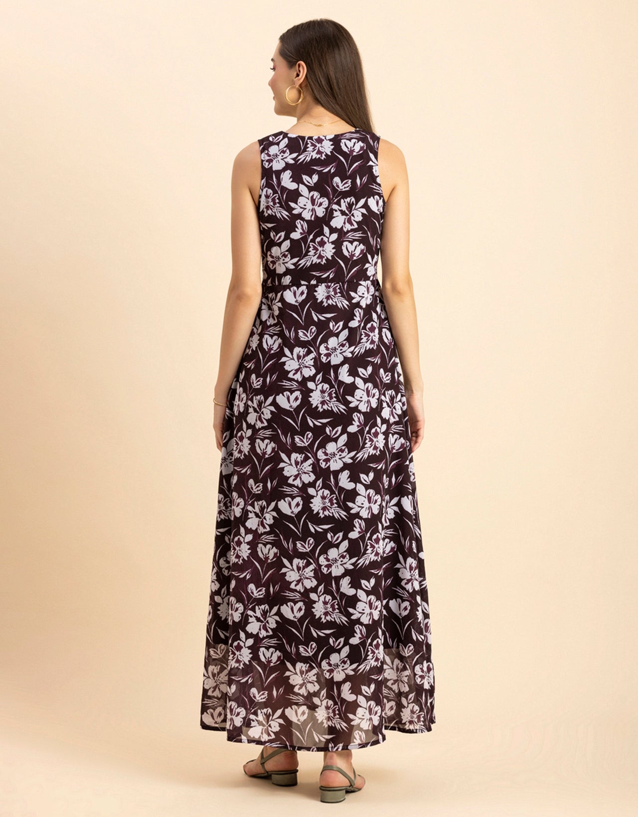 Printed Sleeveless Maxi Dress