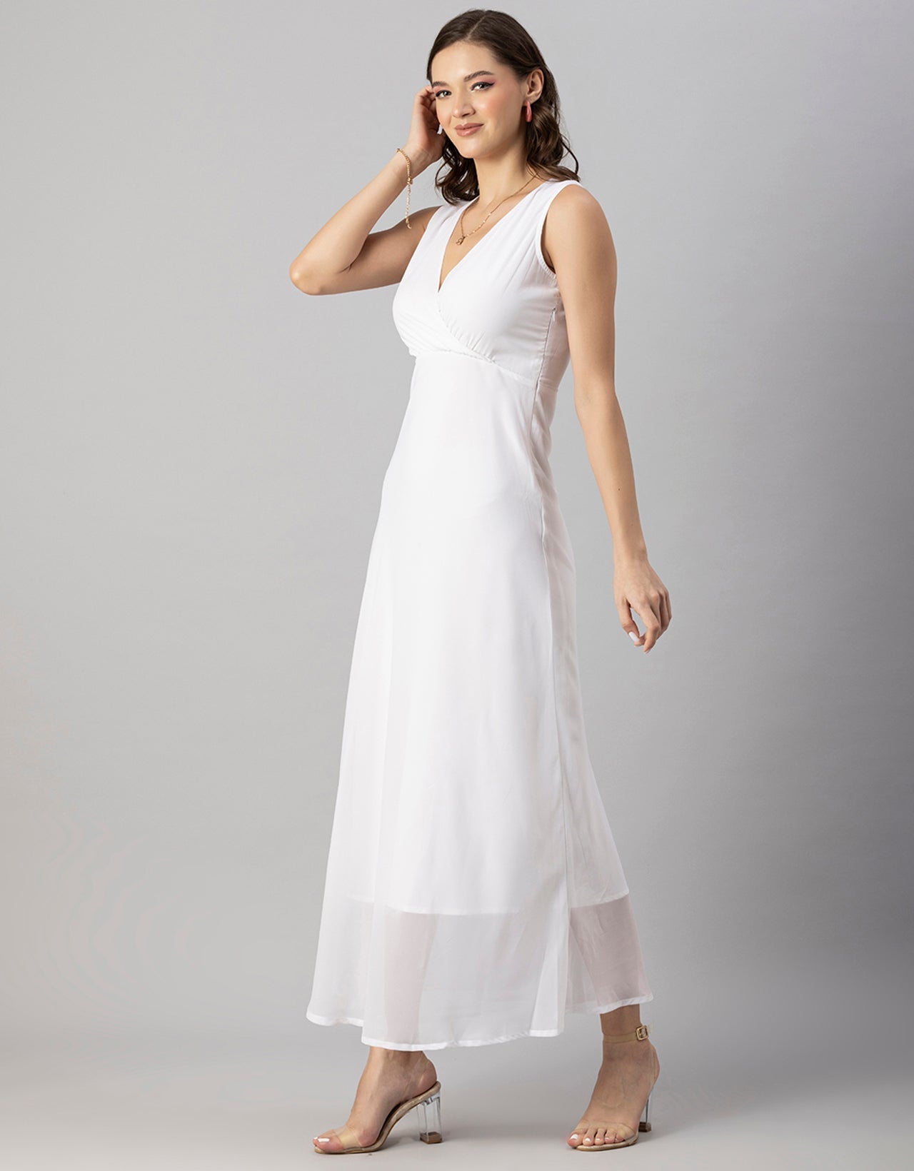 Printed Sleeveless Maxi Dress