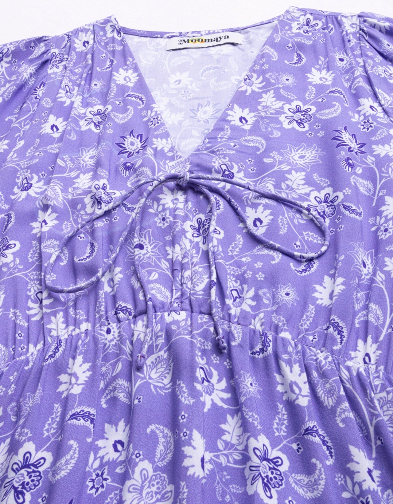 Printed Summer Dress, V-Neck Midi