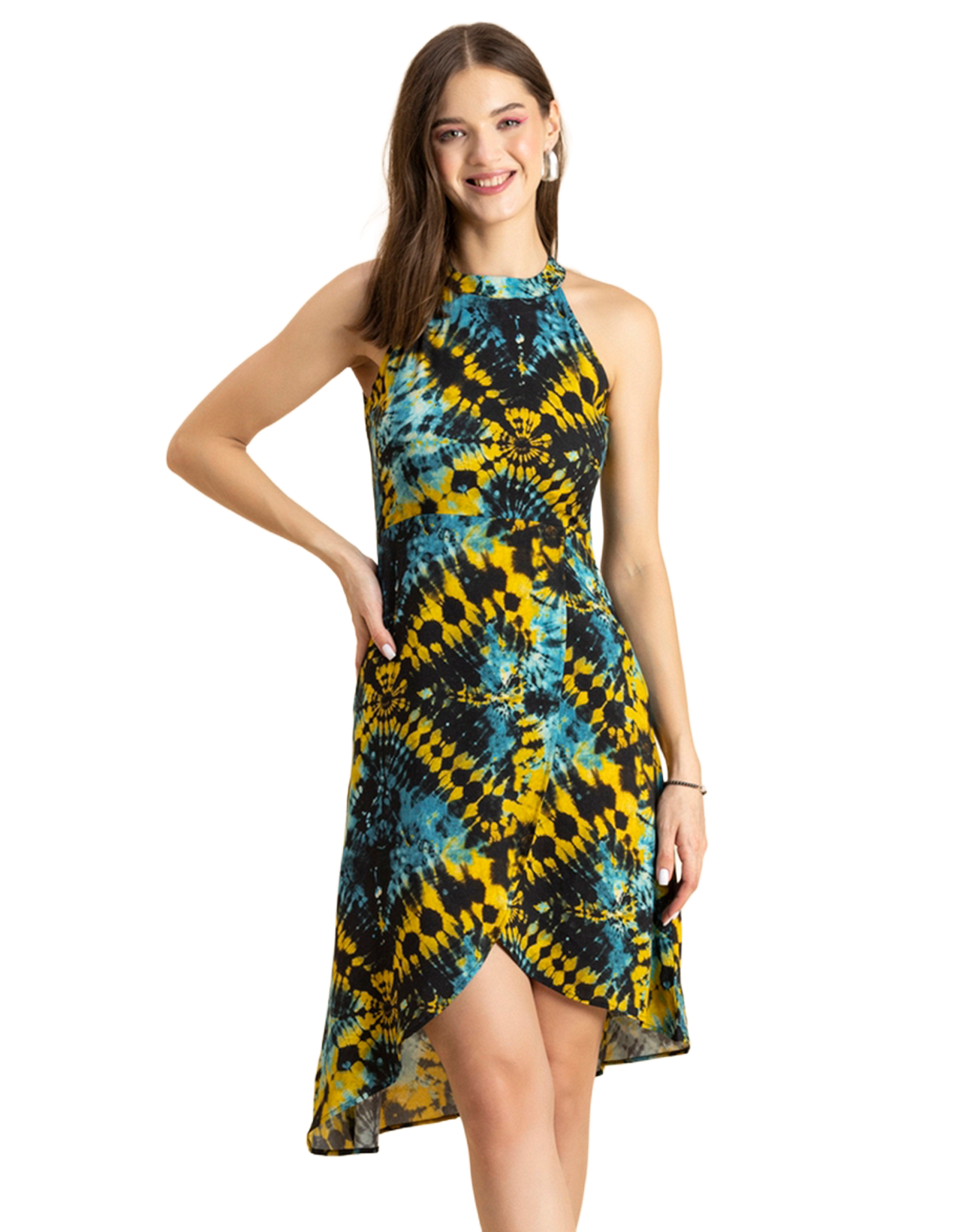 Printed Vacation Dress, Side Slit