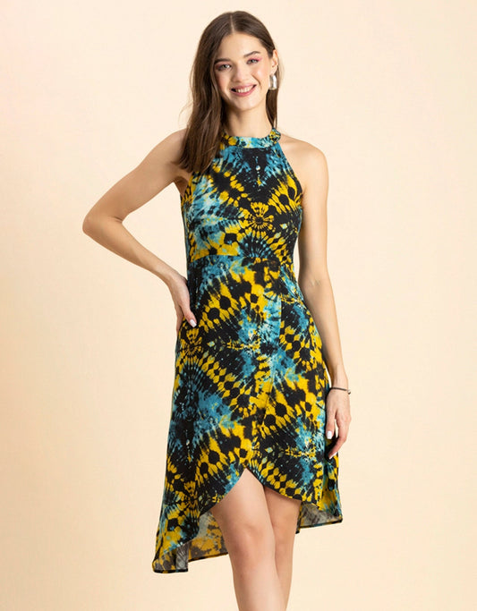 Printed Vacation Dress, Side Slit
