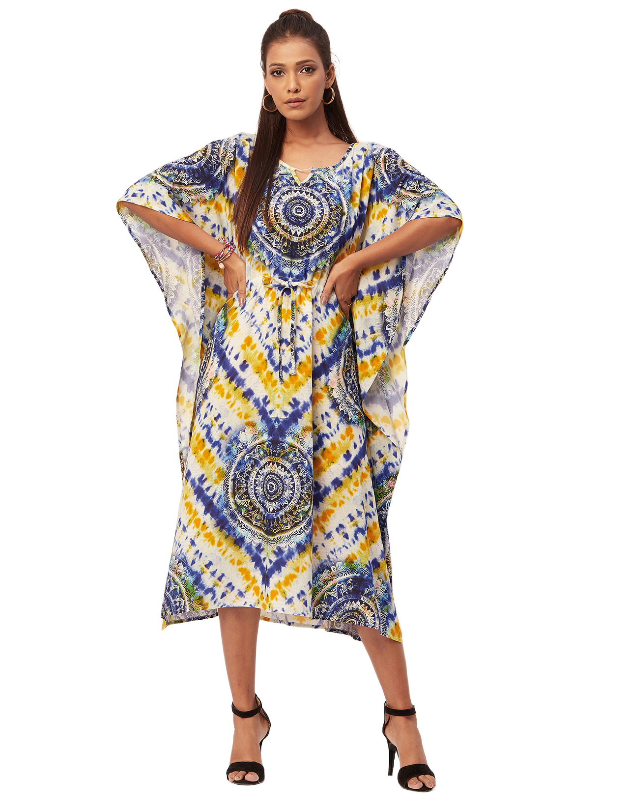 Printed Viscose Kaftan Dress