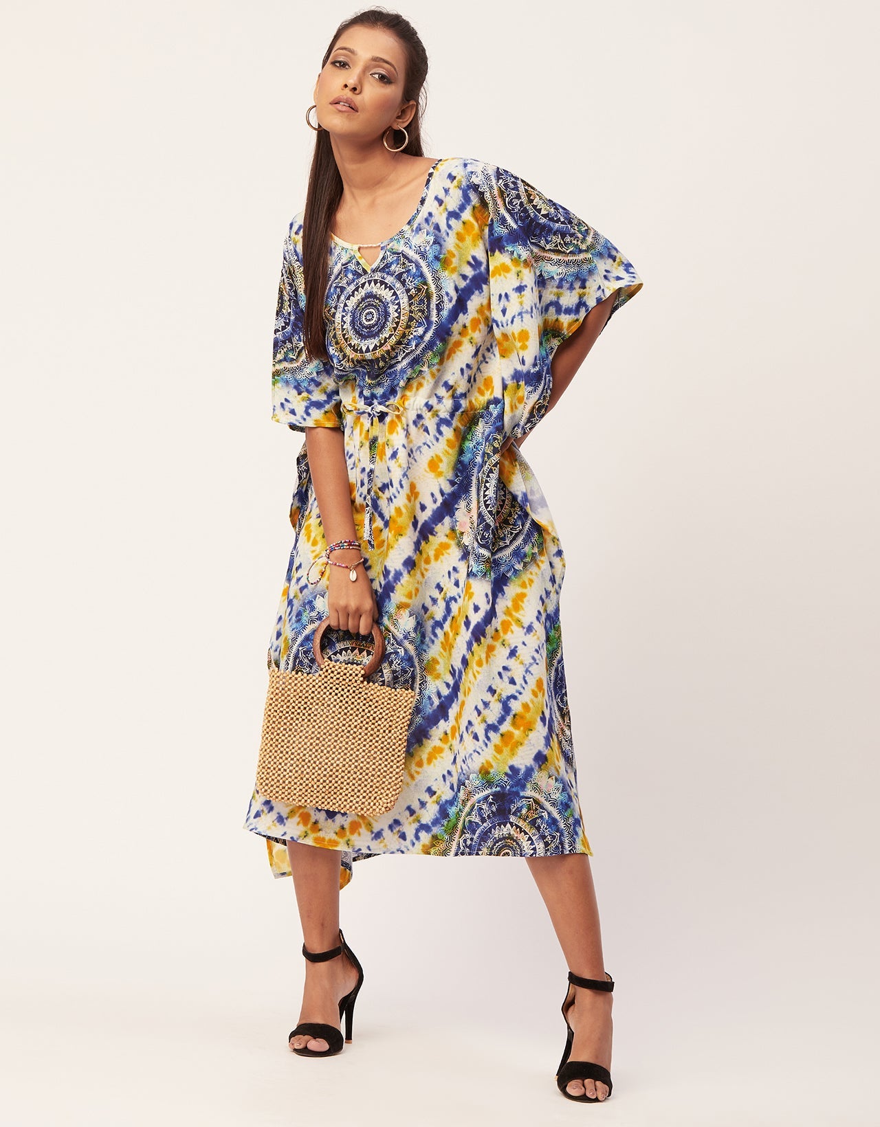 Printed Viscose Kaftan Dress