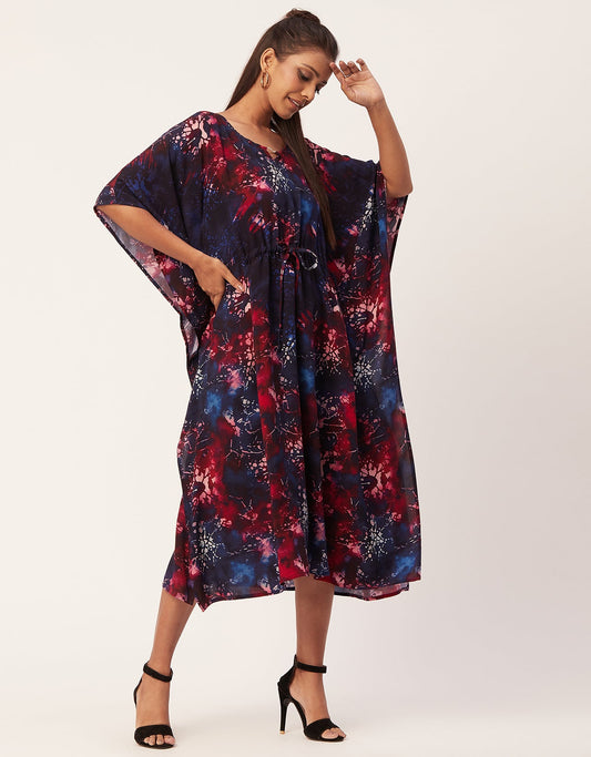 Printed Viscose Kaftan Dress