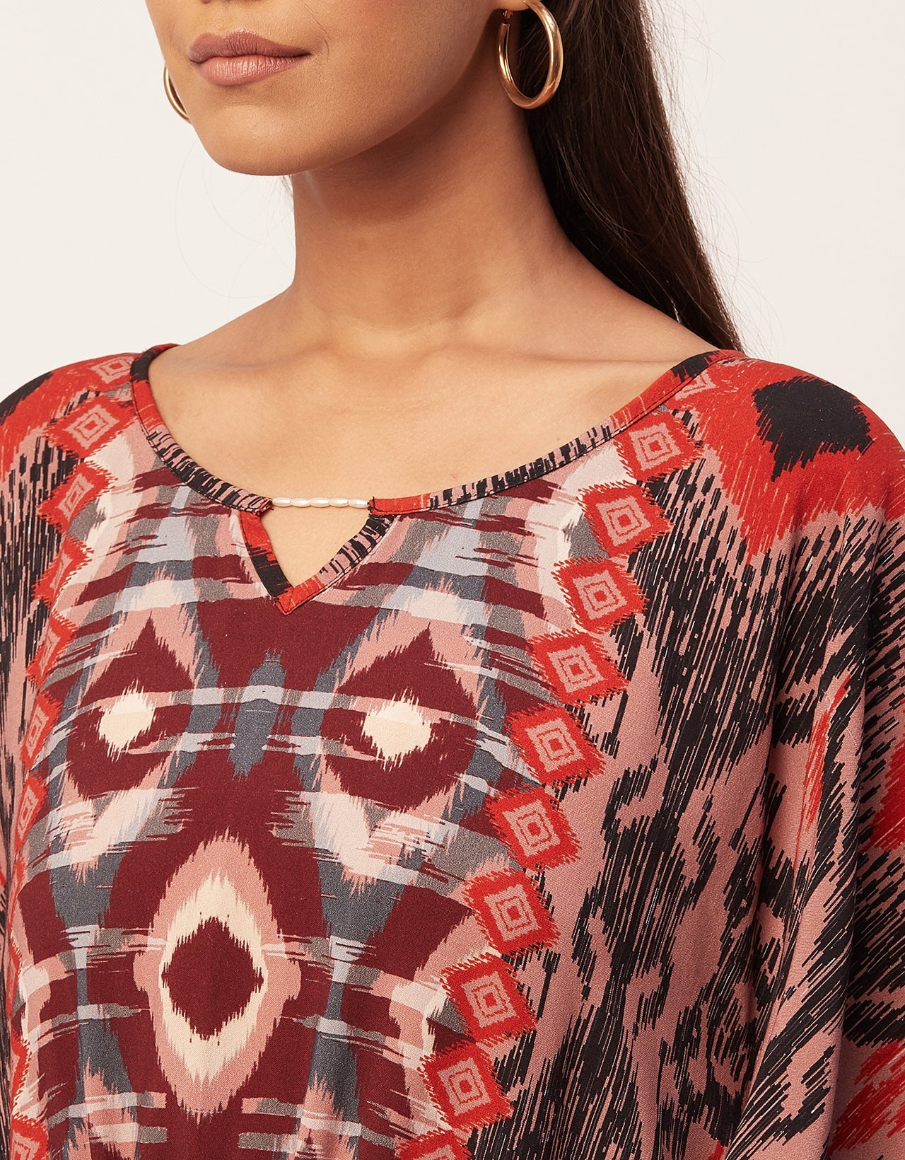 Printed Viscose Kaftan Dress