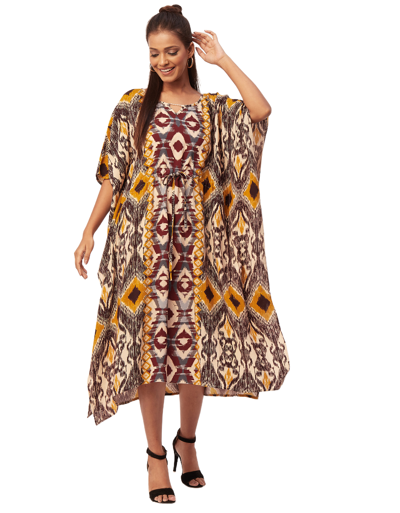 Printed Viscose Kaftan Dress