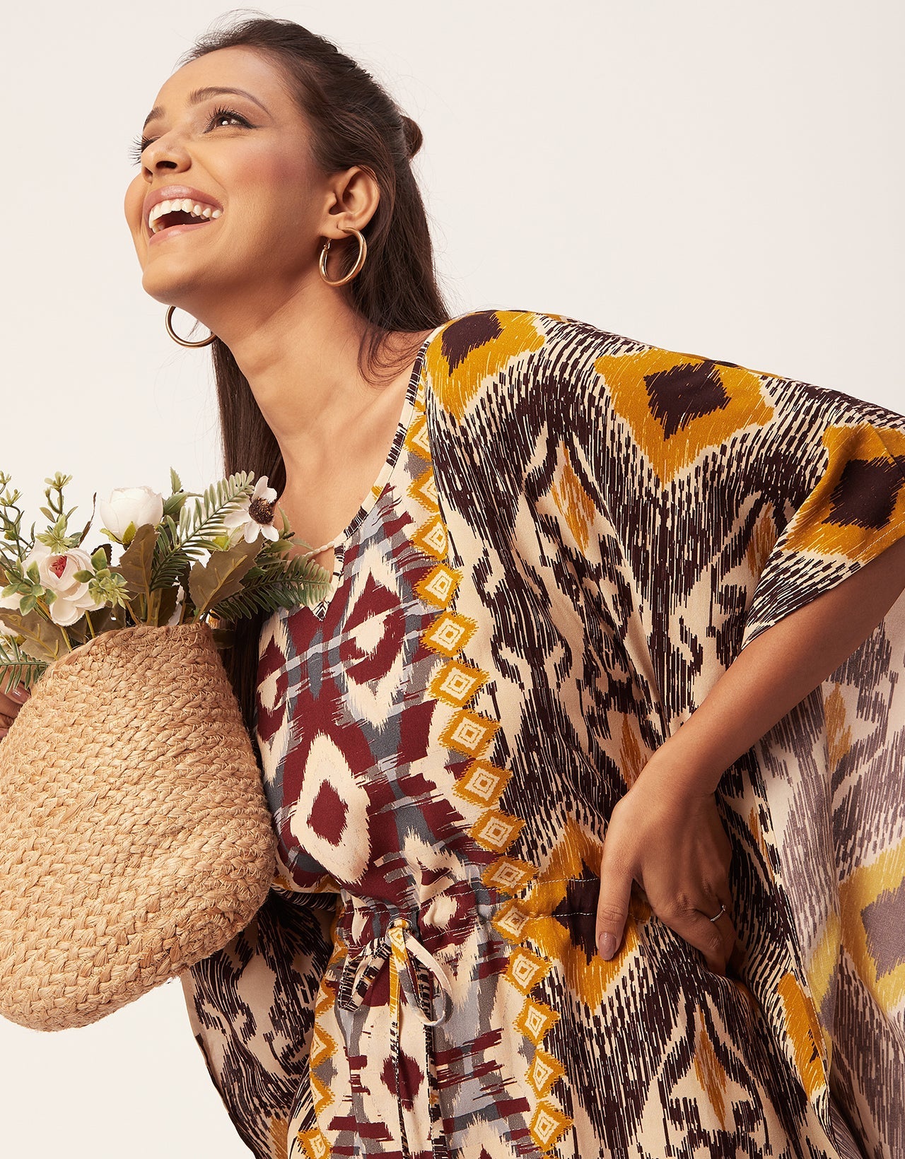 Printed Viscose Kaftan Dress