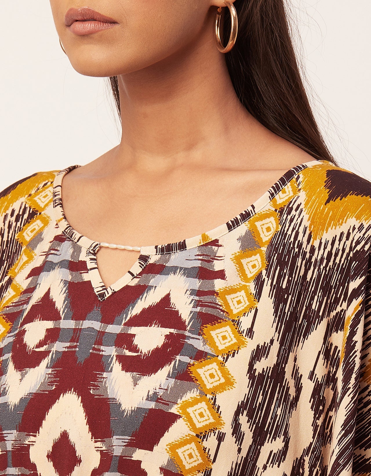 Printed Viscose Kaftan Dress