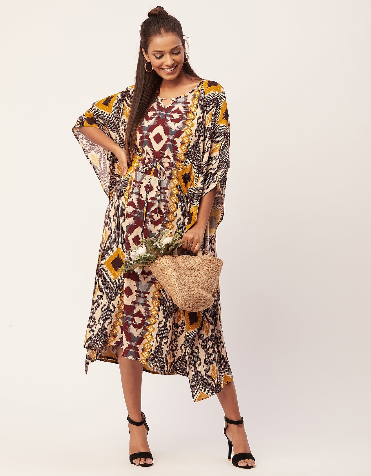 Printed Viscose Kaftan Dress