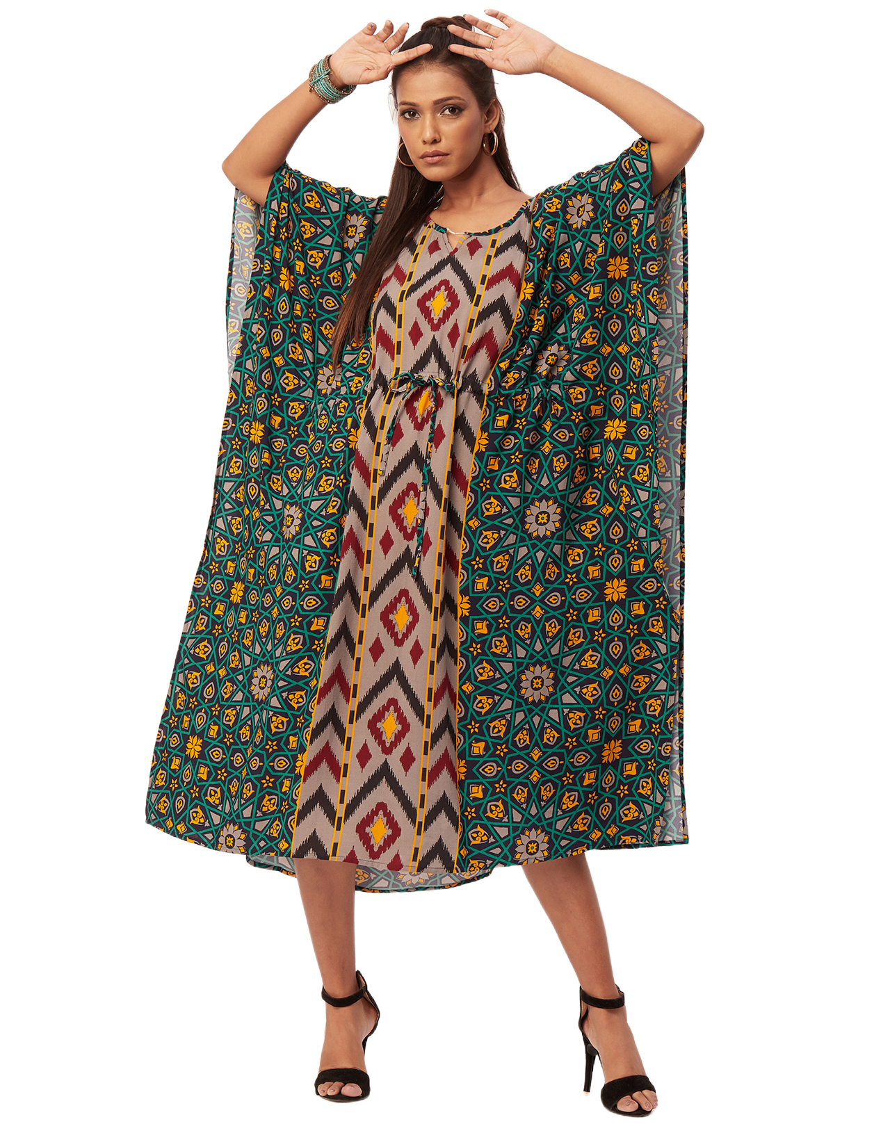 Printed Viscose Kaftan Dress
