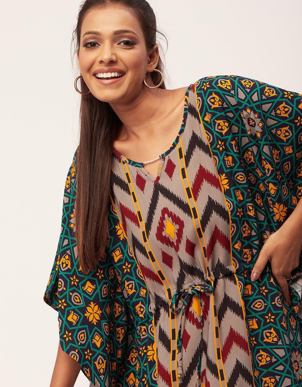 Printed Viscose Kaftan Dress