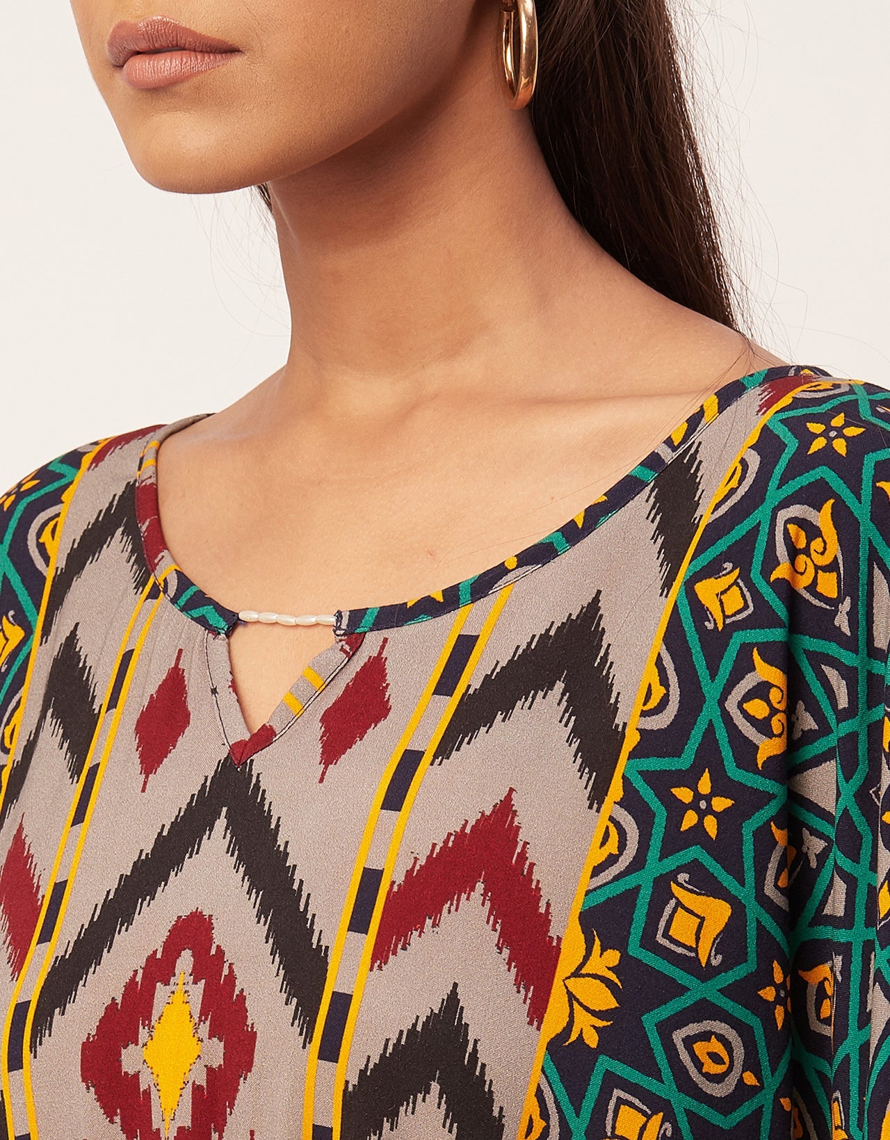 Printed Viscose Kaftan Dress