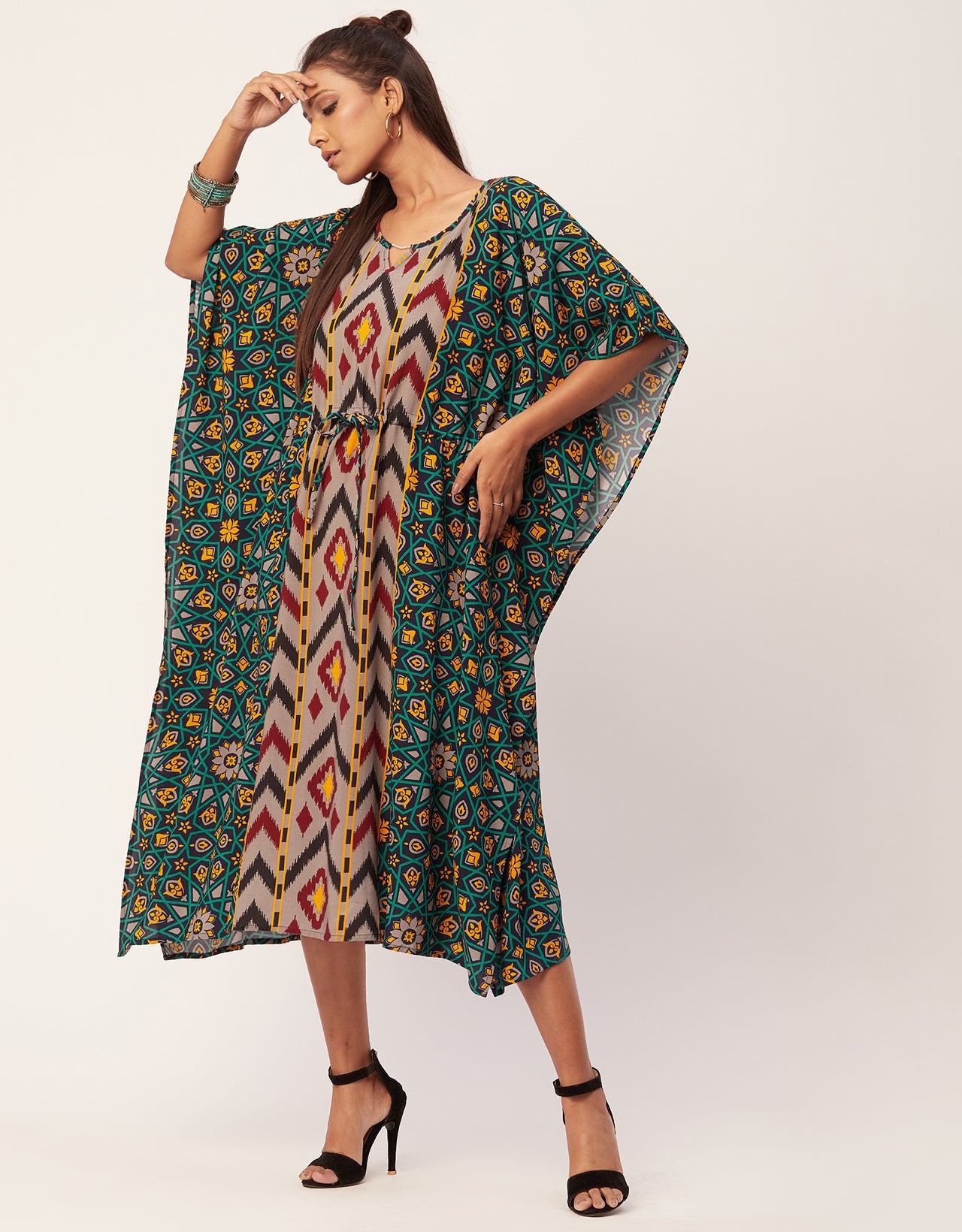 Printed Viscose Kaftan Dress
