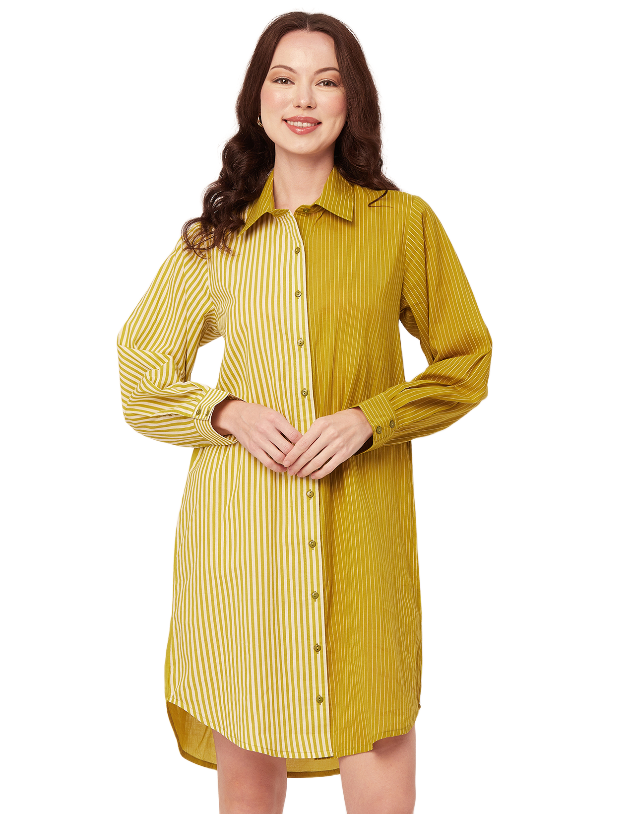 Printed Button Down Midi Shirt