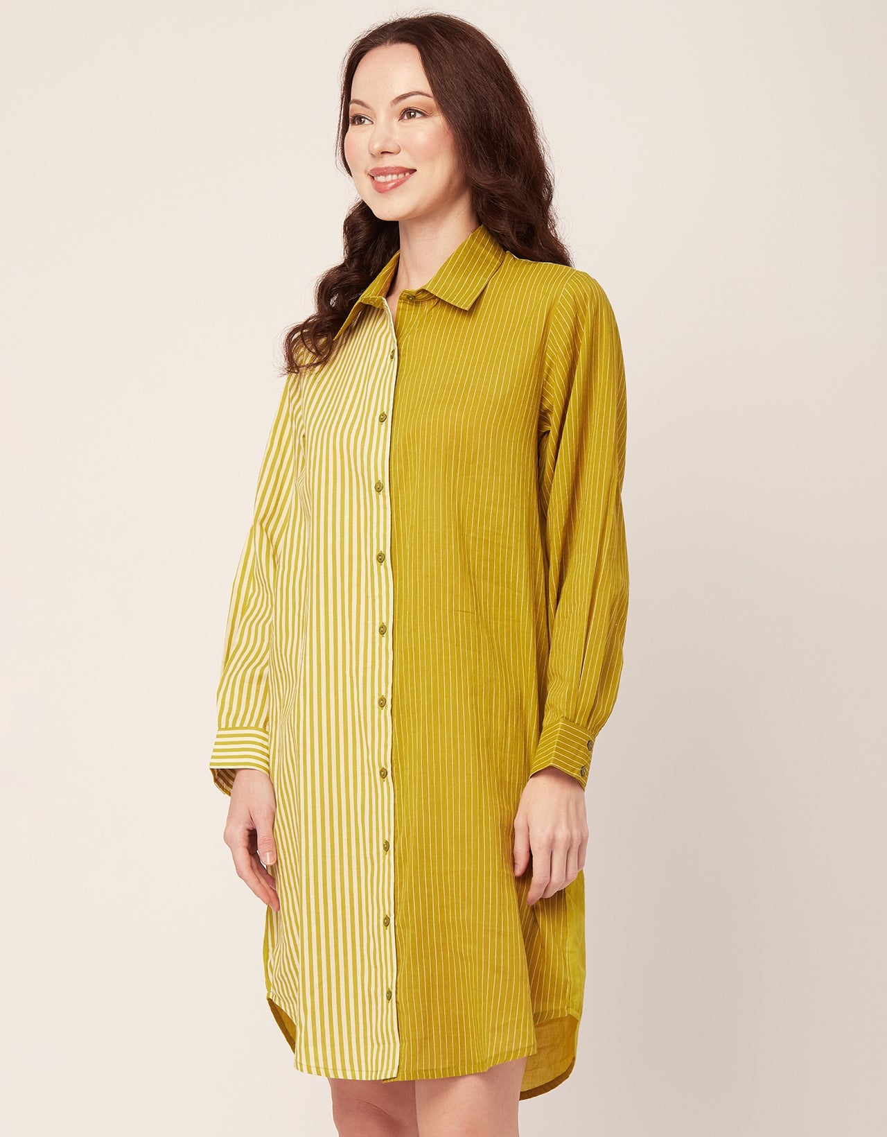 Printed Button Down Midi Shirt