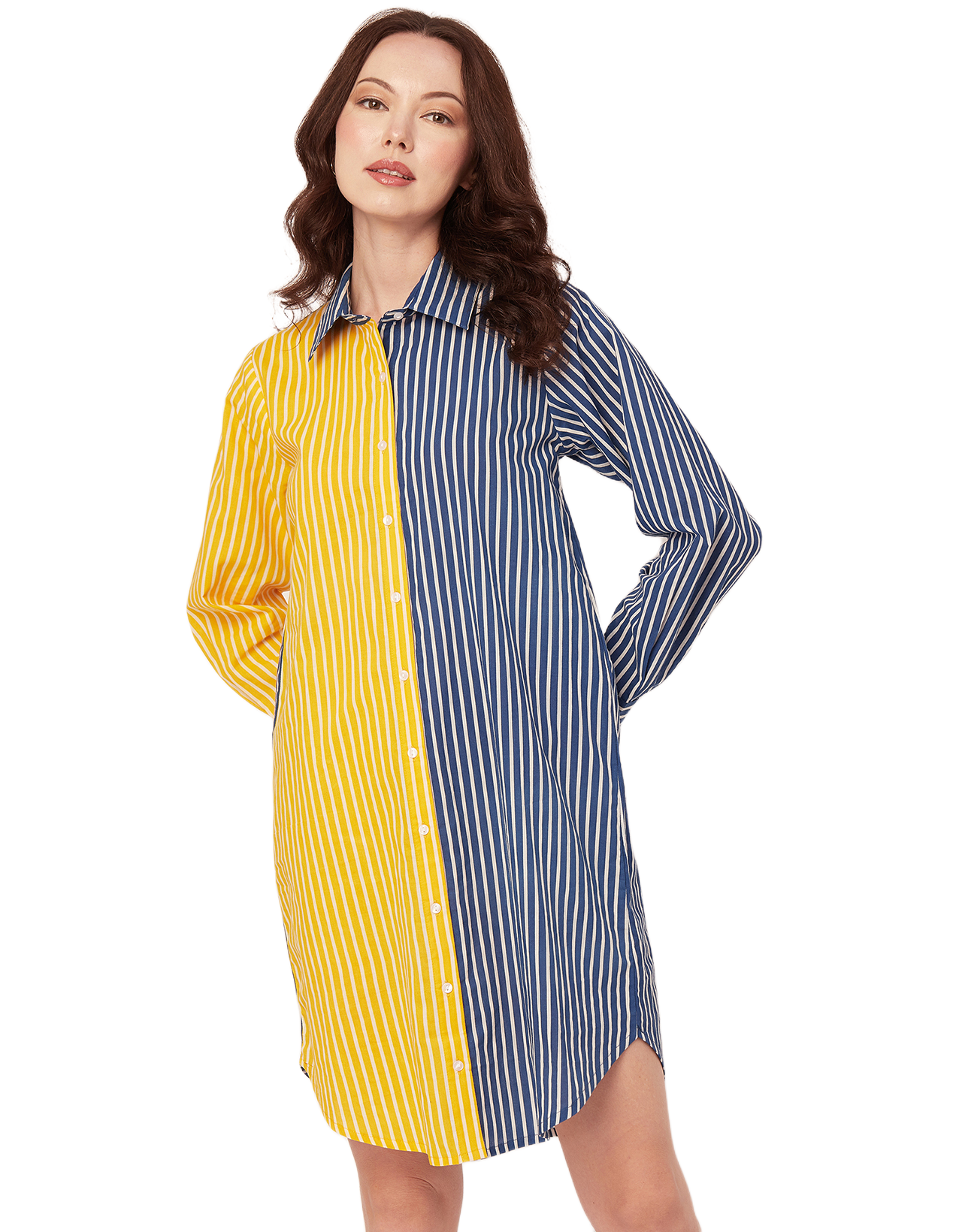 Printed Button Down Midi Shirt