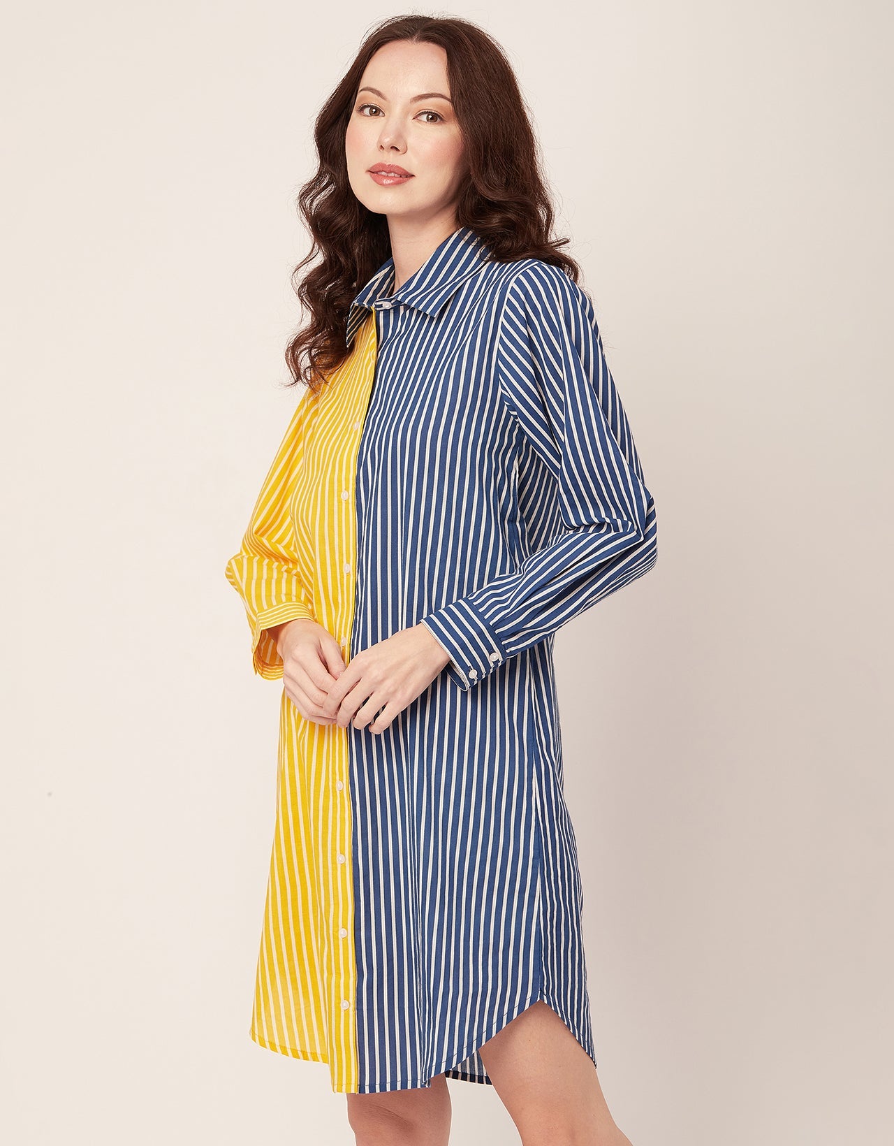 Printed Button Down Midi Shirt