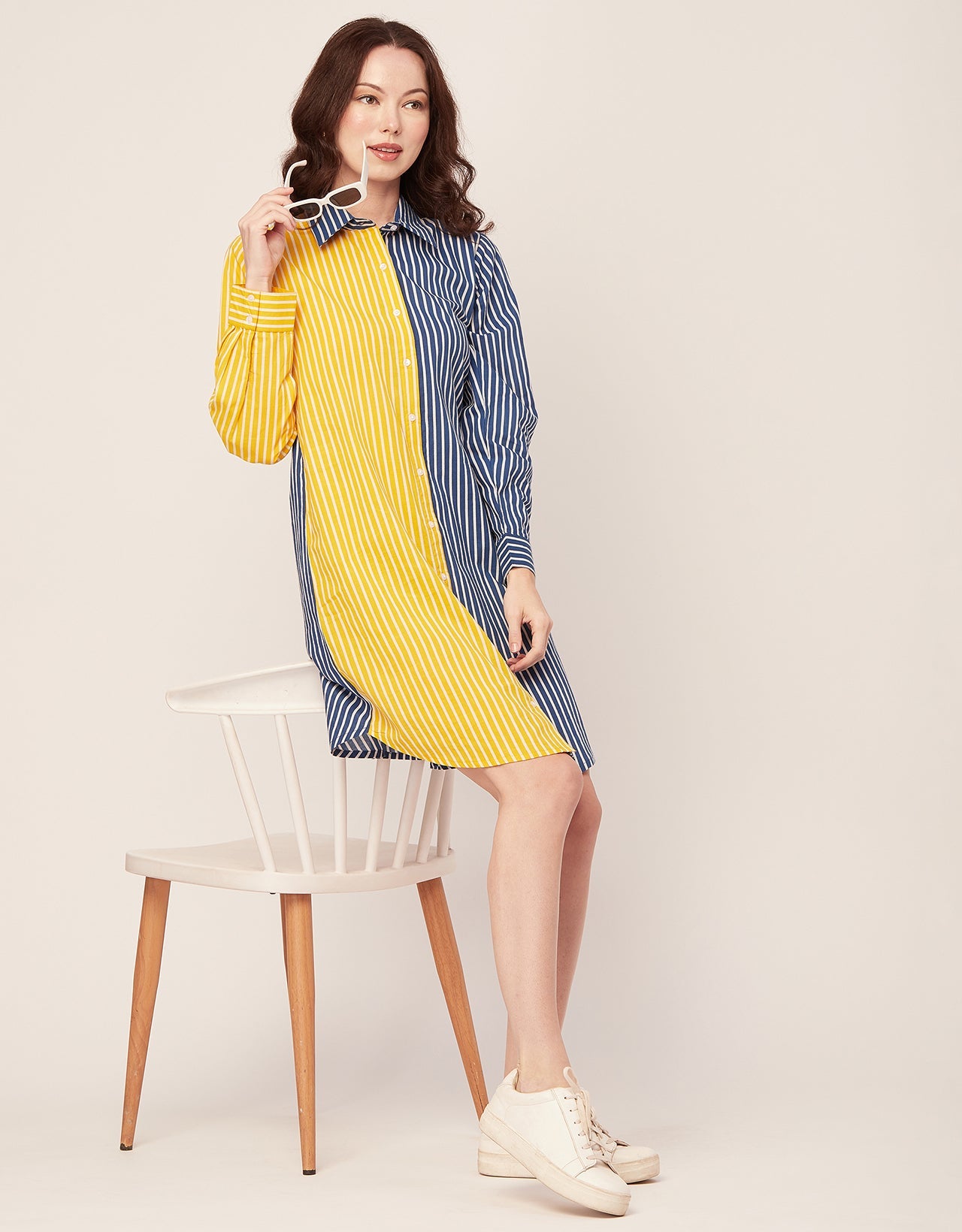 Printed Button Down Midi Shirt