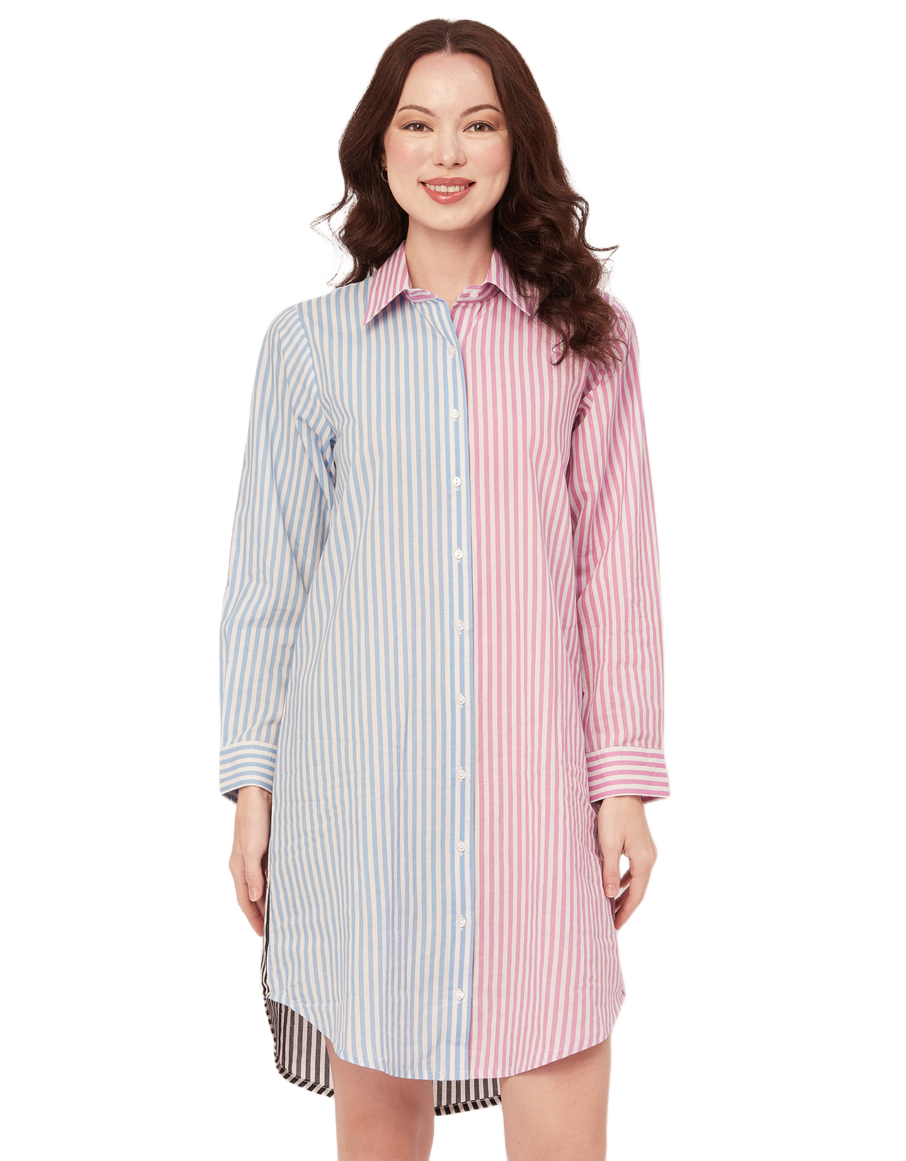 Printed Button Down Midi Shirt