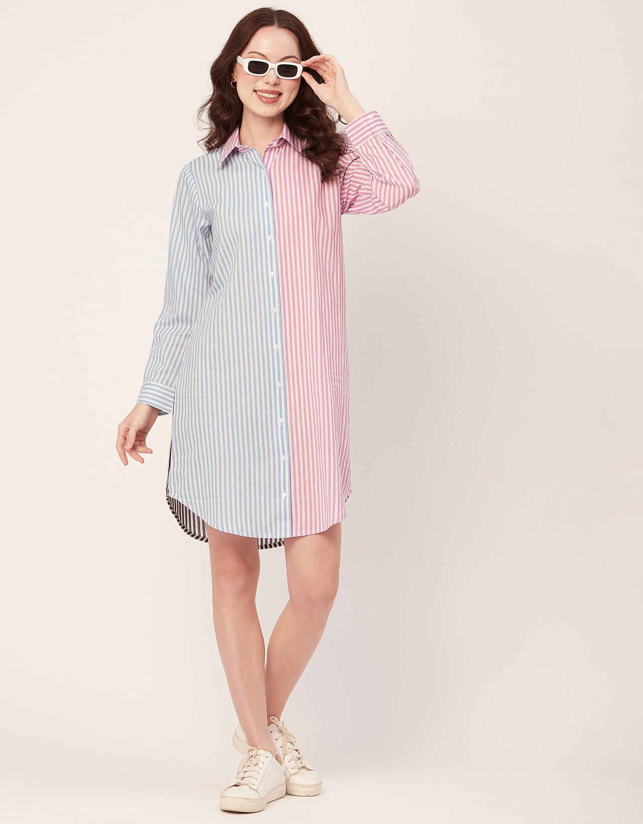 Printed Button Down Midi Shirt