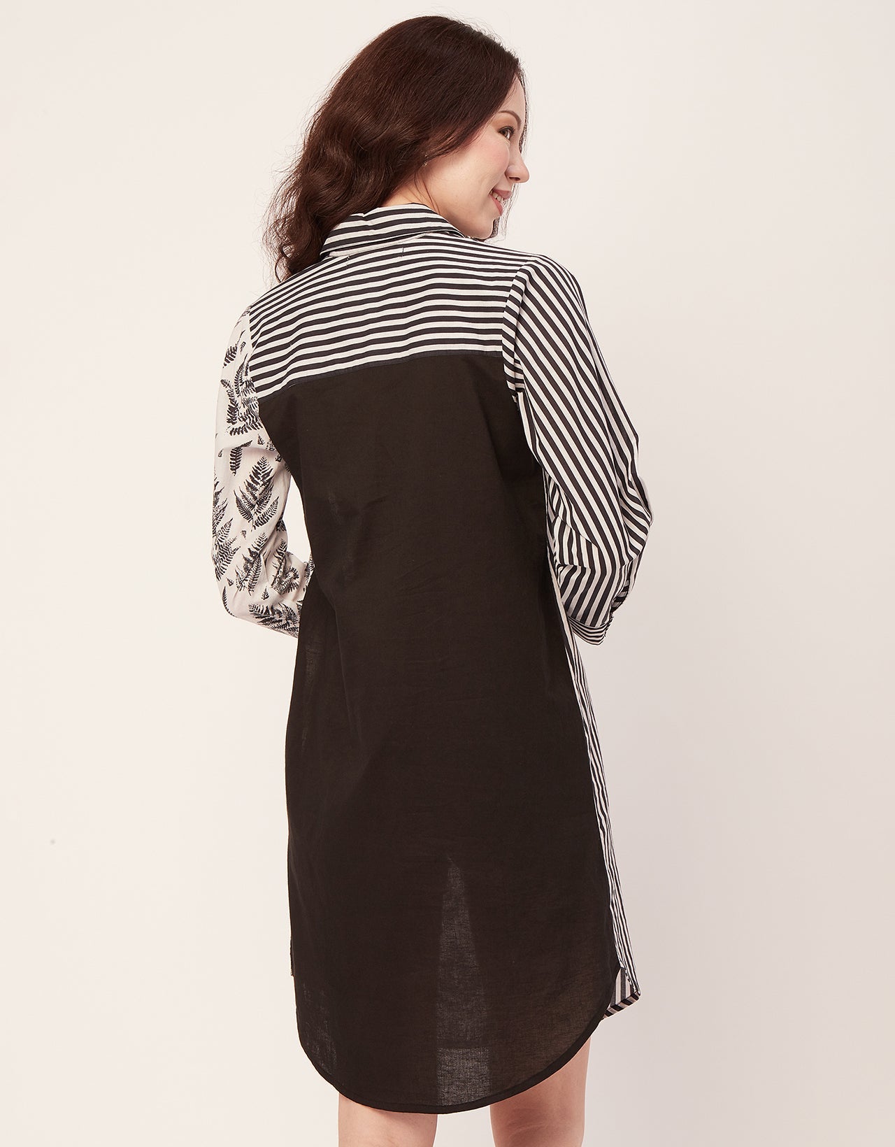 Printed Button Down Midi Shirt