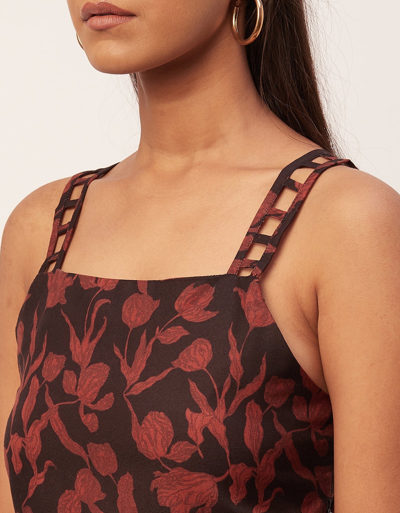 Sleeveless Tiered Dress, Strap Midi