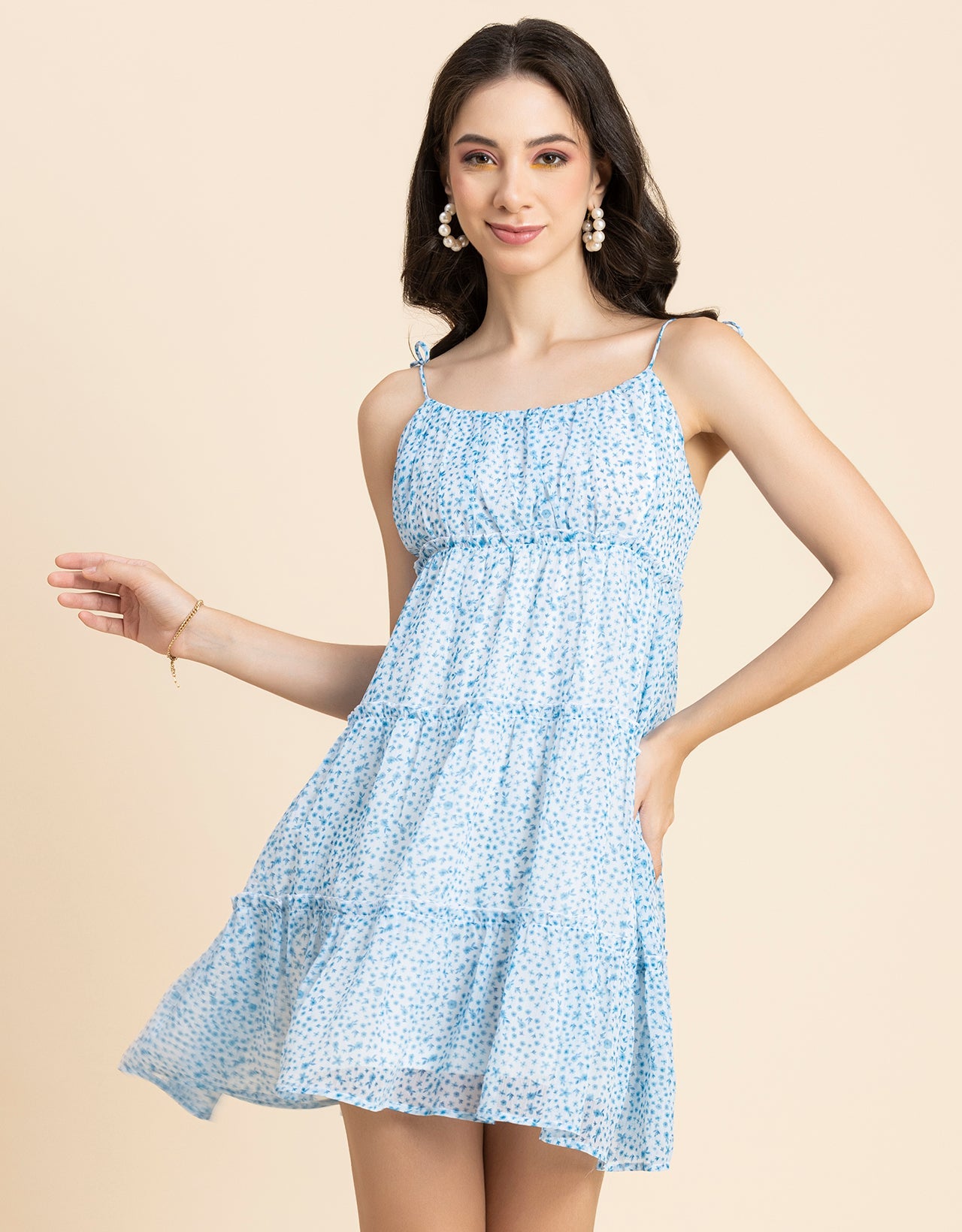 Printed Mini Dress, Strappy