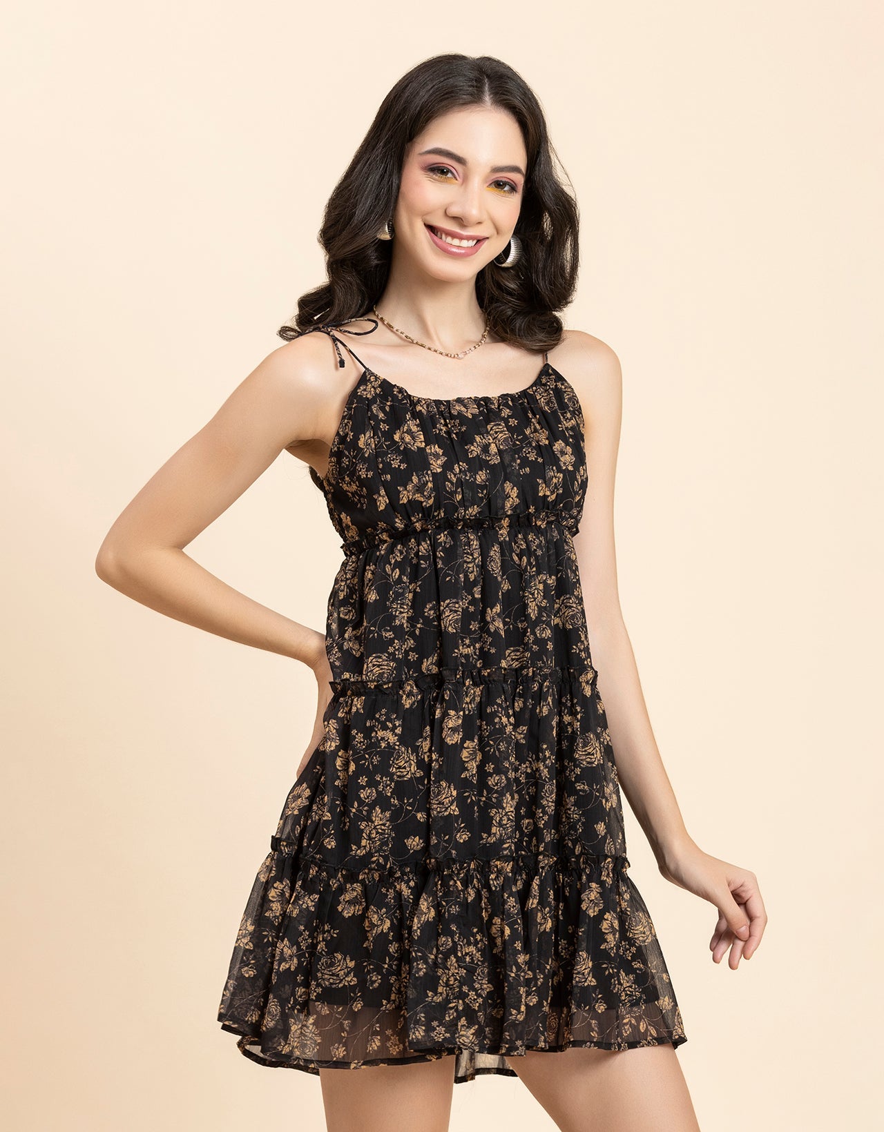 Printed Mini Dress, Strappy