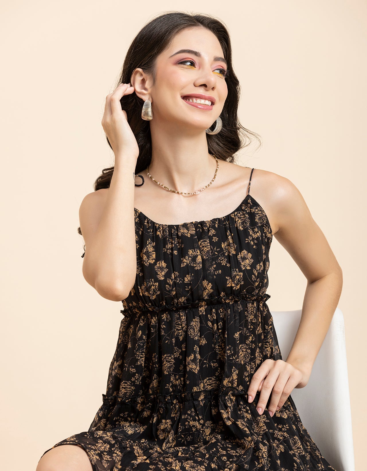Printed Mini Dress, Strappy