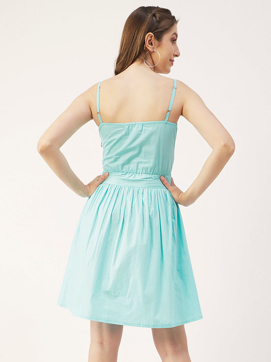 Spaghetti Strap Dress, Knee Flared