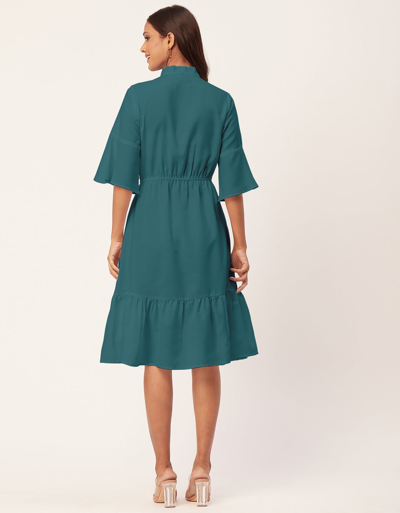 Bow-Knot Dress with Bell Sleeve
