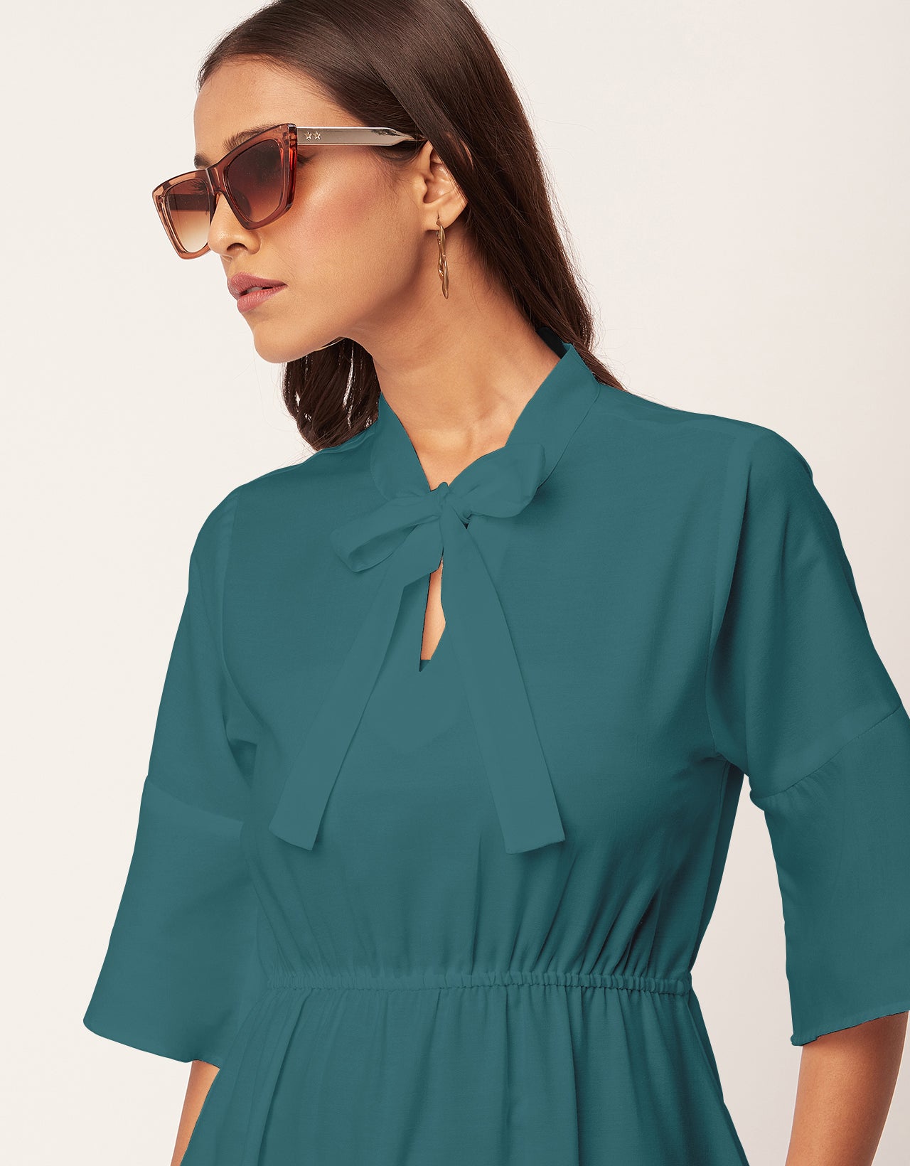 Bow-Knot Dress with Bell Sleeve