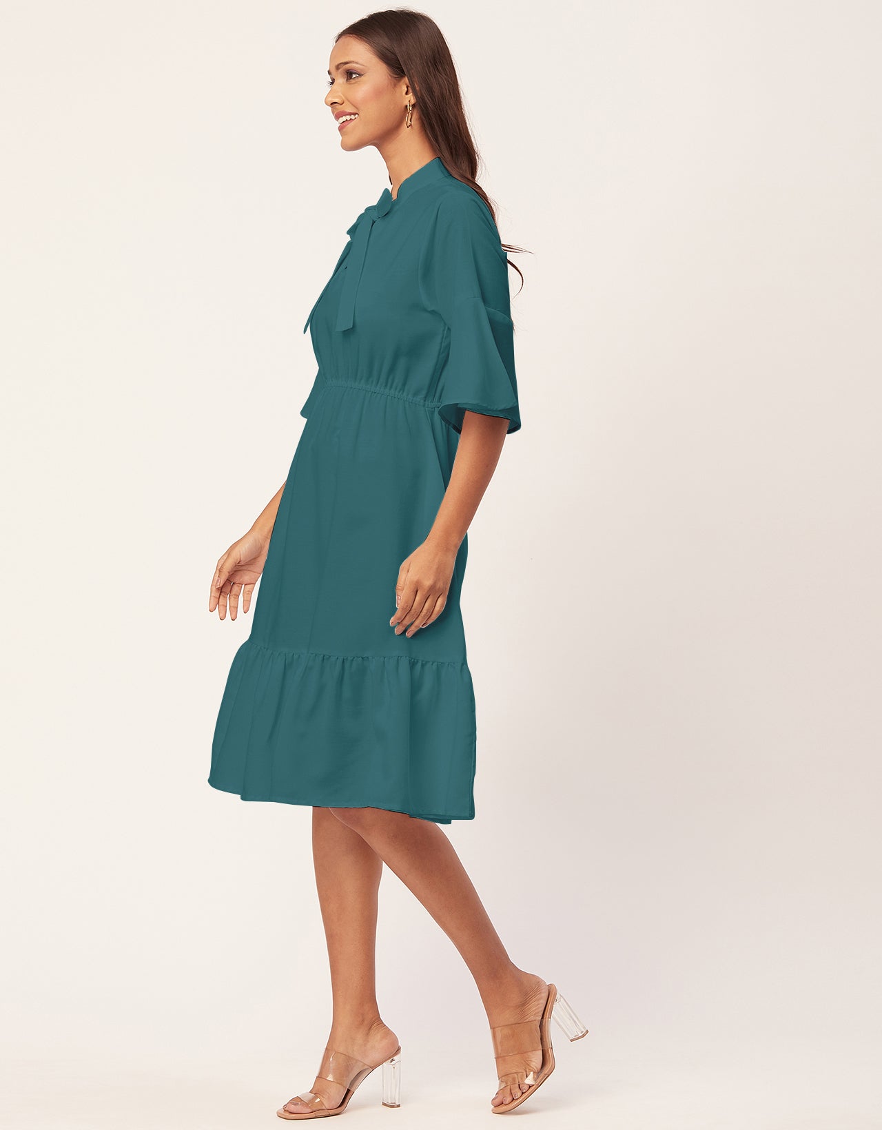 Bow-Knot Dress with Bell Sleeve