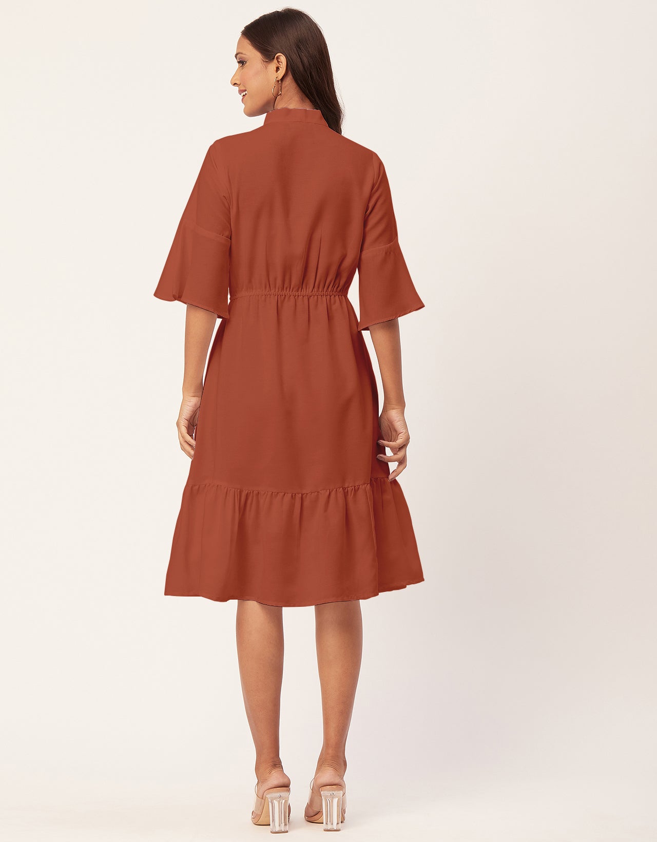 Bow-Knot Dress with Bell Sleeve